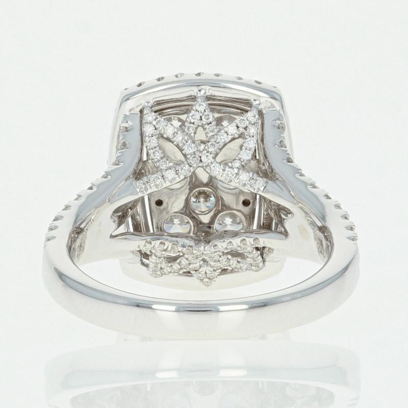 Composite Diamond Halo Ring, 14 Karat White Gold Round Cut 2.25 Carat In New Condition In Greensboro, NC
