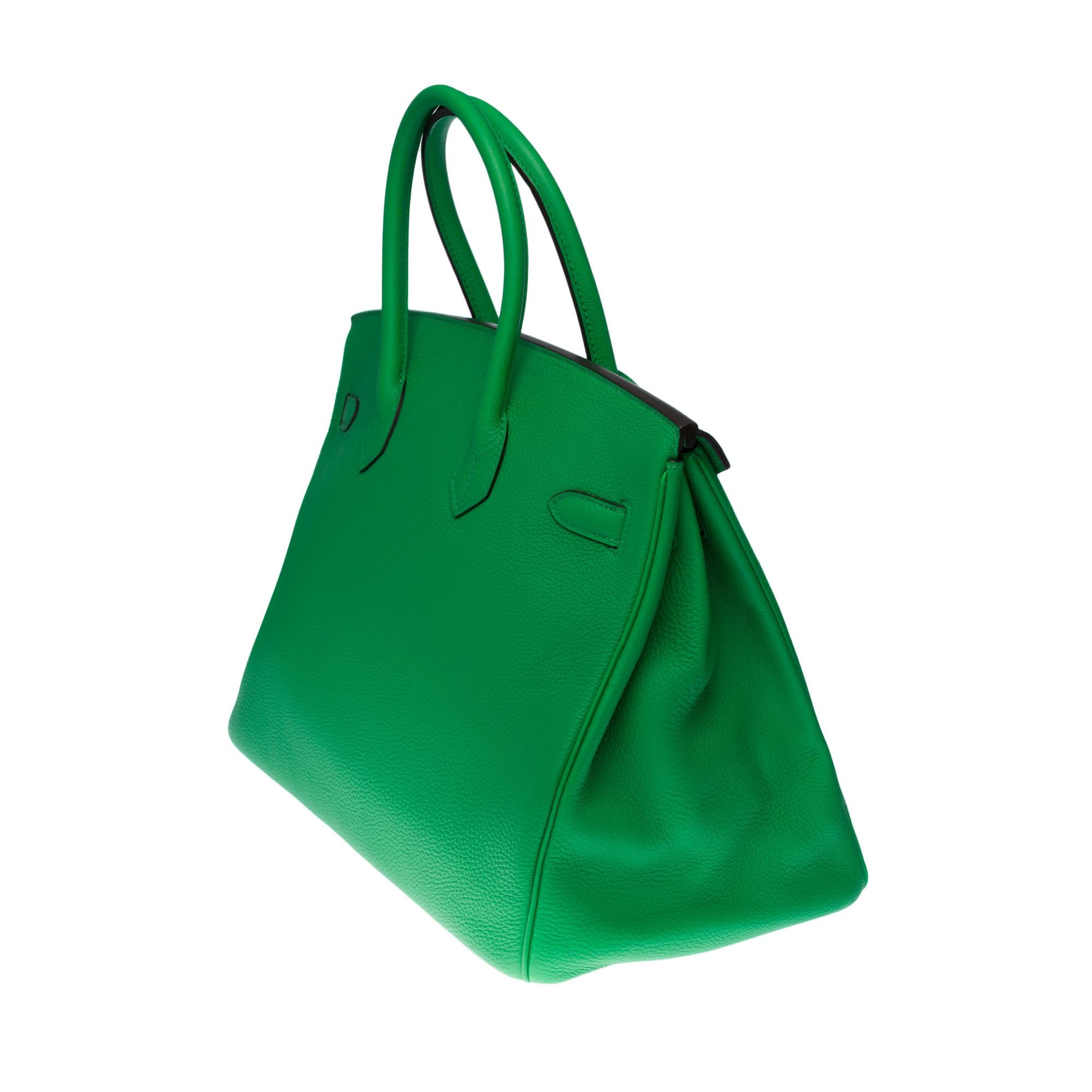 New Condition Hermès Birkin 35 handbag in Vert Bamboo Togo leather, SHW In Excellent Condition In Paris, IDF