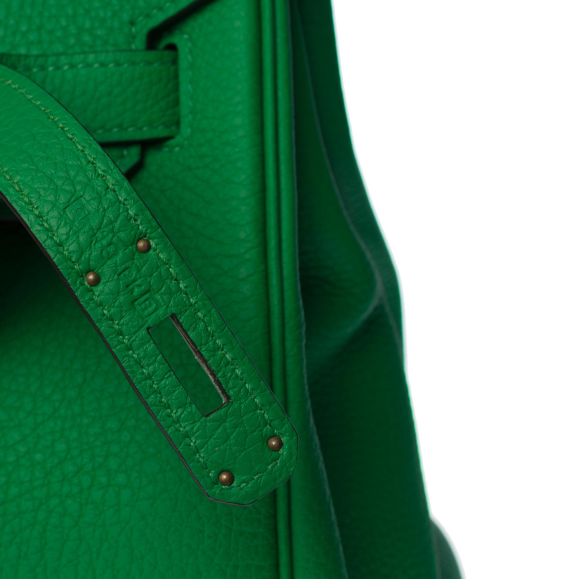 New Condition Hermès Birkin 35 handbag in Vert Bamboo Togo leather, SHW 1