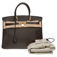 New Condition Hermès Birkin 35 handbag in Vert Maquis Togo leather, GHW