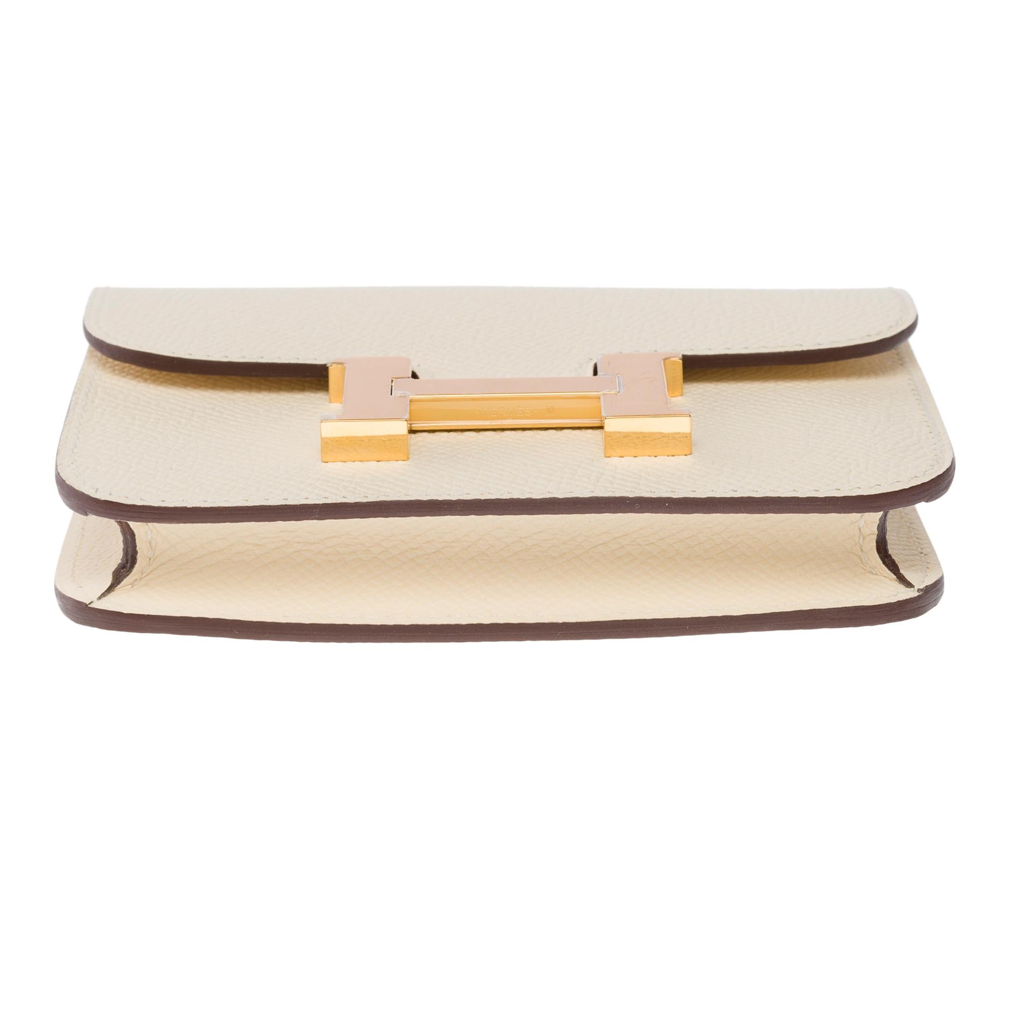 New Constance slim compact wallet in Nata Epsom calf , GHW 5