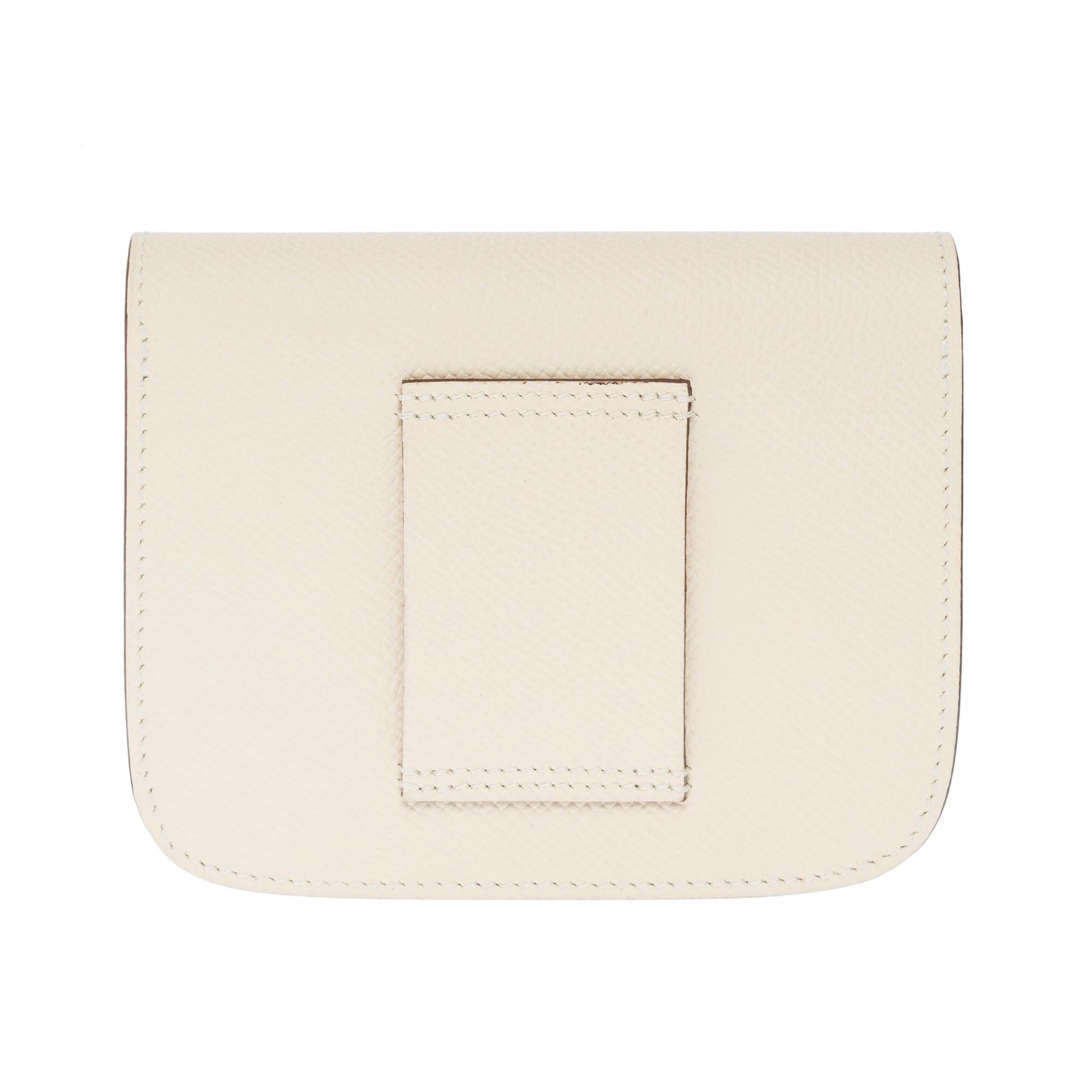 New Constance slim compact wallet in Nata Epsom calf , GHW In New Condition For Sale In Paris, IDF