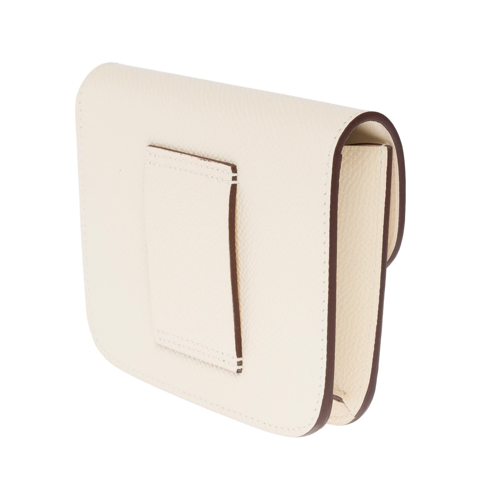 New Constance slim compact wallet in Nata Epsom calf , GHW 1