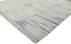 New Contemporary Abstract Seaside Biophilic Wool Rug Soft Earth-Tones