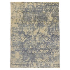 New Contemporary Abstract Area Rug with Erased and Transitional Style