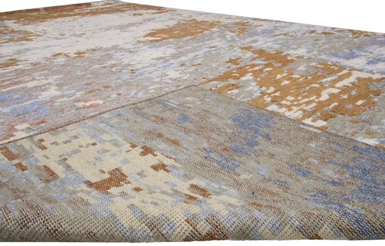New Contemporary Area Rug with Raised Design and Transitional Post ...
