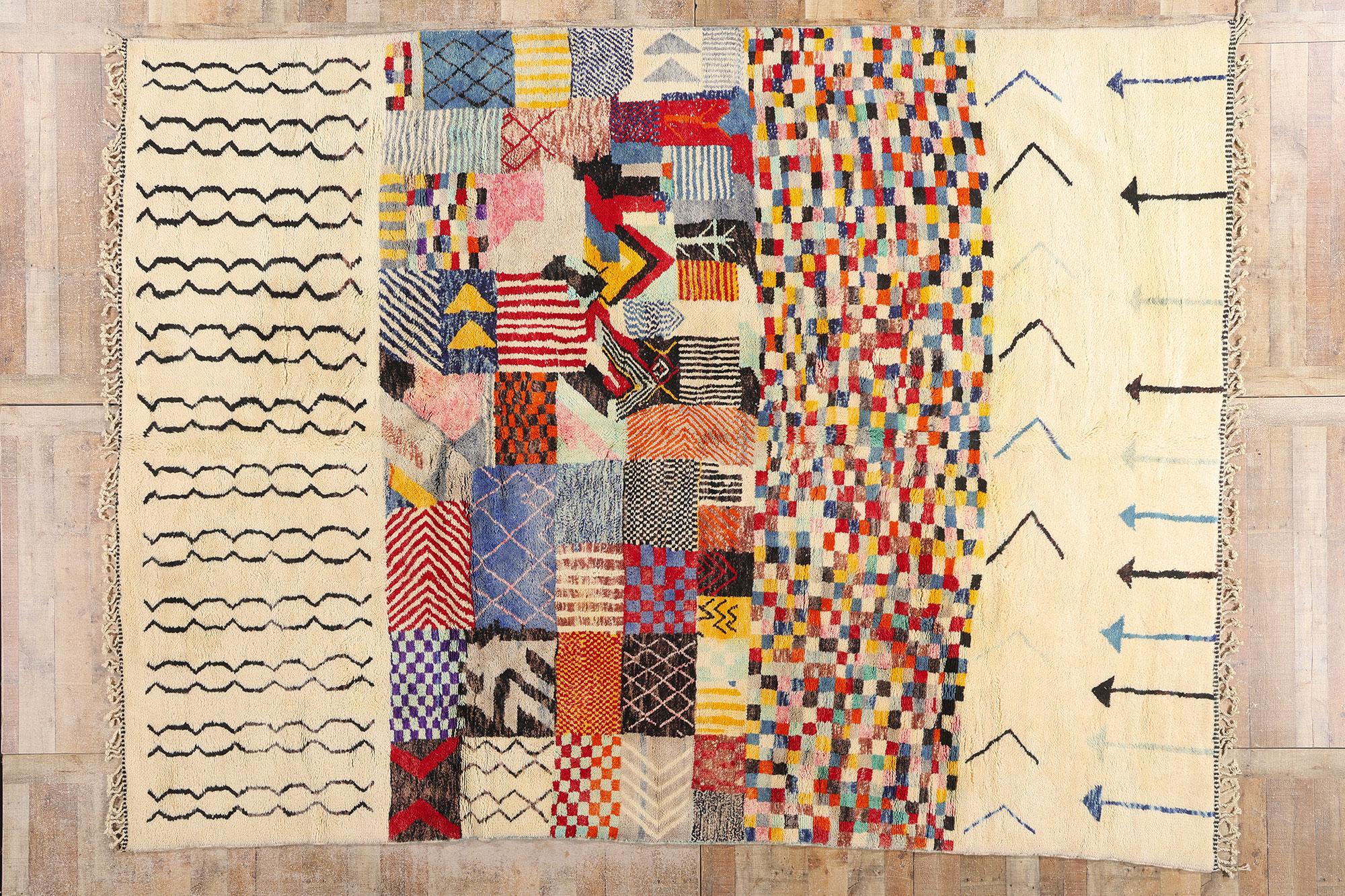 New Modern Bauhaus Berber Beni Mrirt Moroccan Rug Inspired by Gunta Stölzl For Sale 2