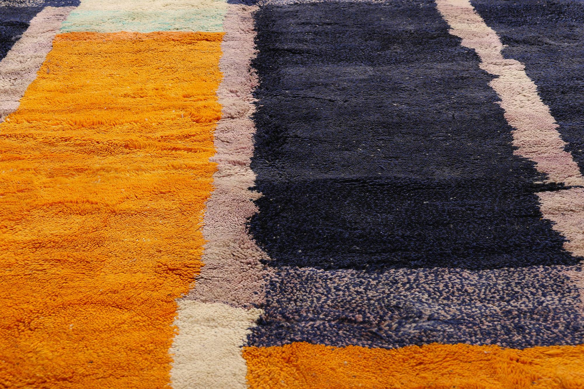 Hand-Knotted New Modern Abstract Berber Beni Mrirt Moroccan Rug with Expressionist Style For Sale