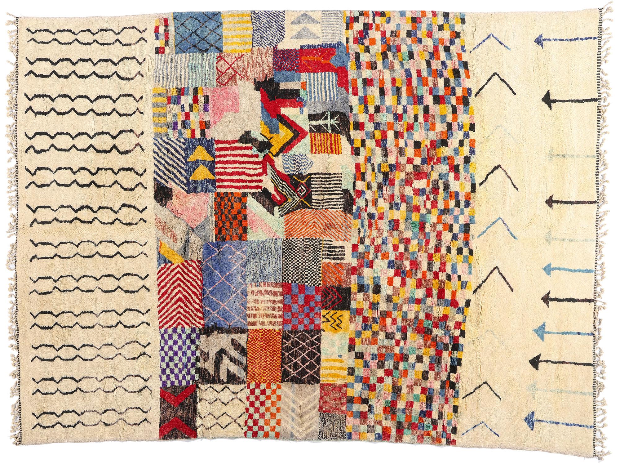 New Modern Bauhaus Berber Beni Mrirt Moroccan Rug Inspired by Gunta Stölzl For Sale 3
