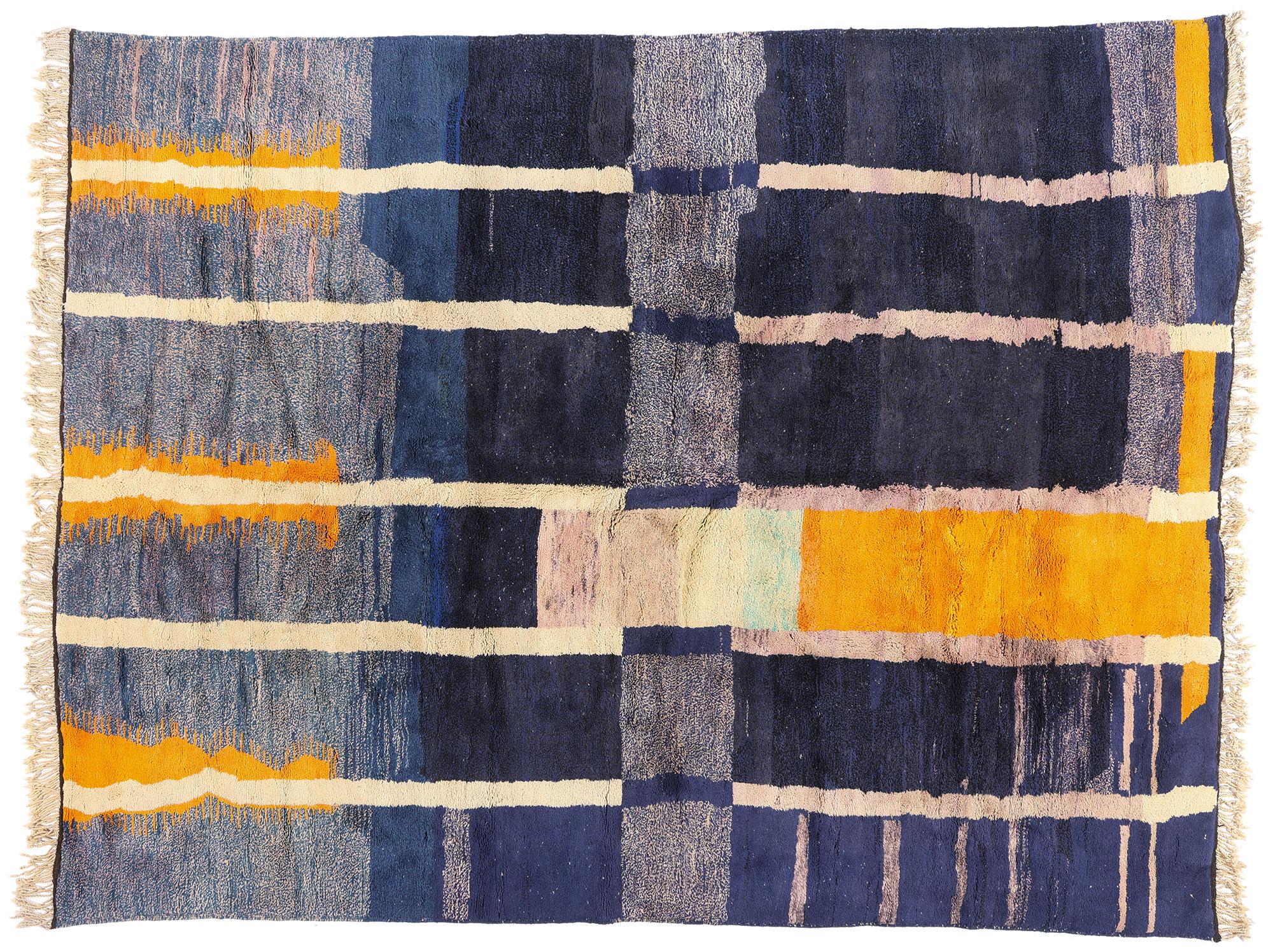 New Modern Abstract Berber Beni Mrirt Moroccan Rug with Expressionist Style For Sale 5