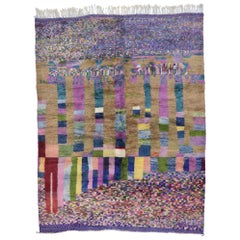 New Contemporary Abstract Beni Mrirt Moroccan Rug Inspired by Gunta Stölzl