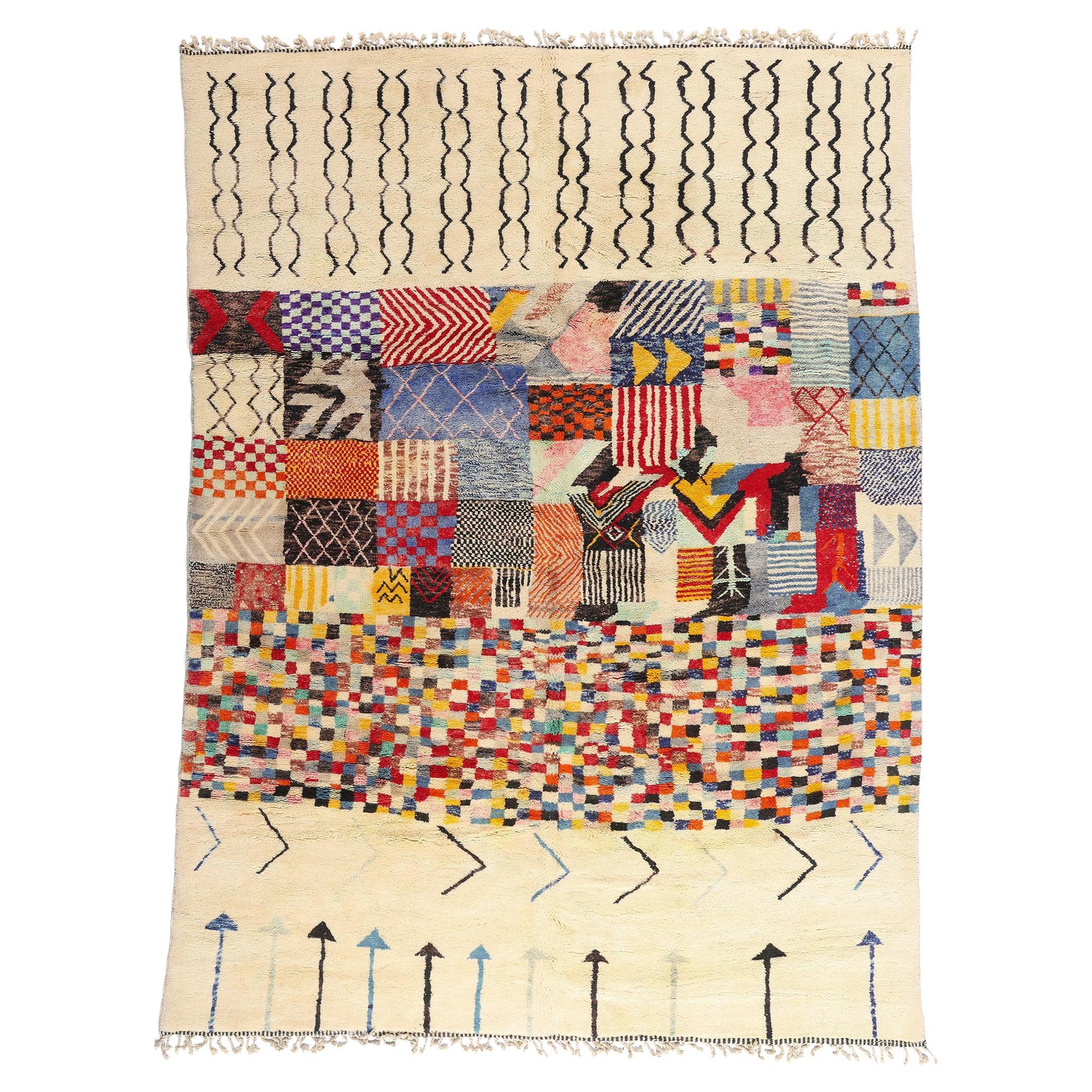 New Modern Bauhaus Berber Beni Mrirt Moroccan Rug Inspired by Gunta Stölzl