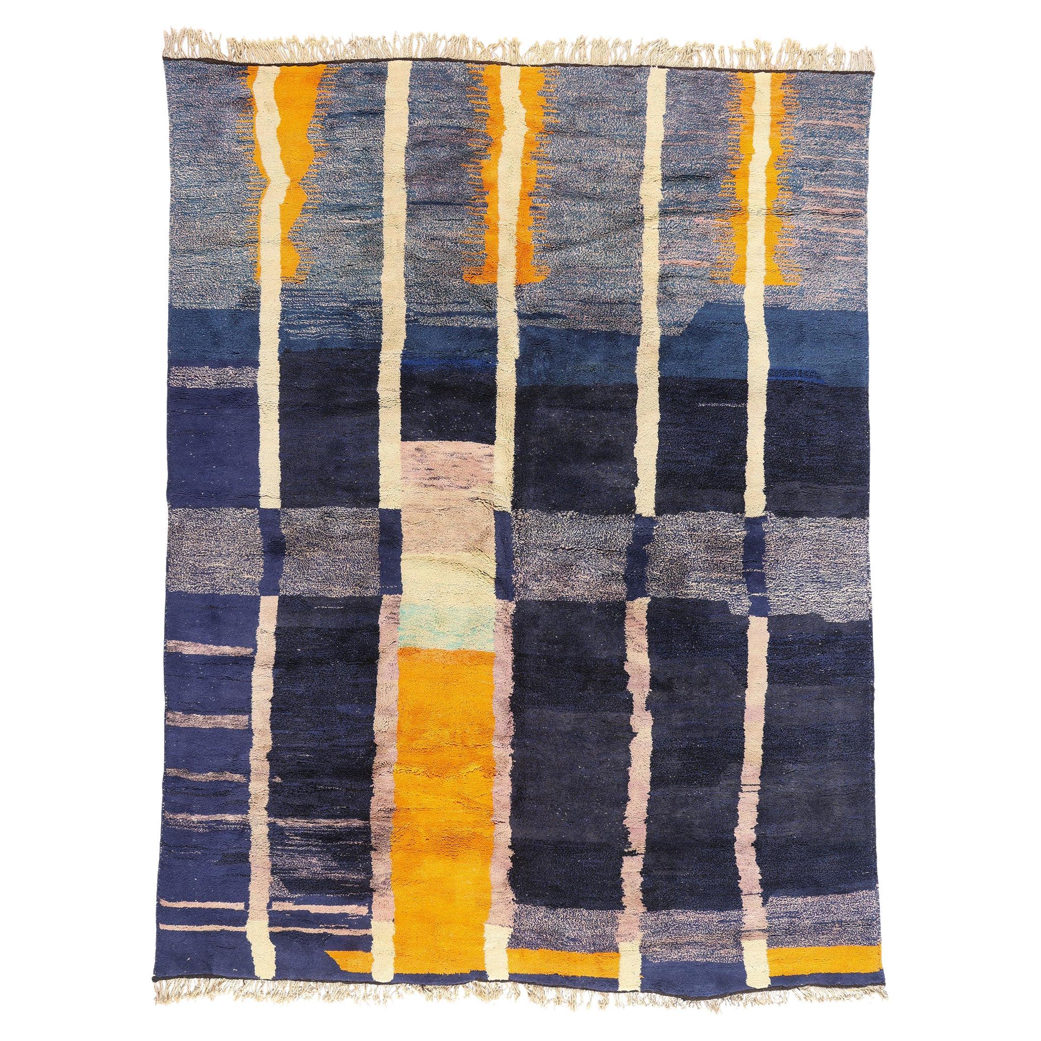 New Modern Abstract Berber Beni Mrirt Moroccan Rug with Expressionist Style For Sale