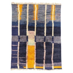 New Modern Abstract Berber Beni Mrirt Moroccan Rug with Expressionist Style