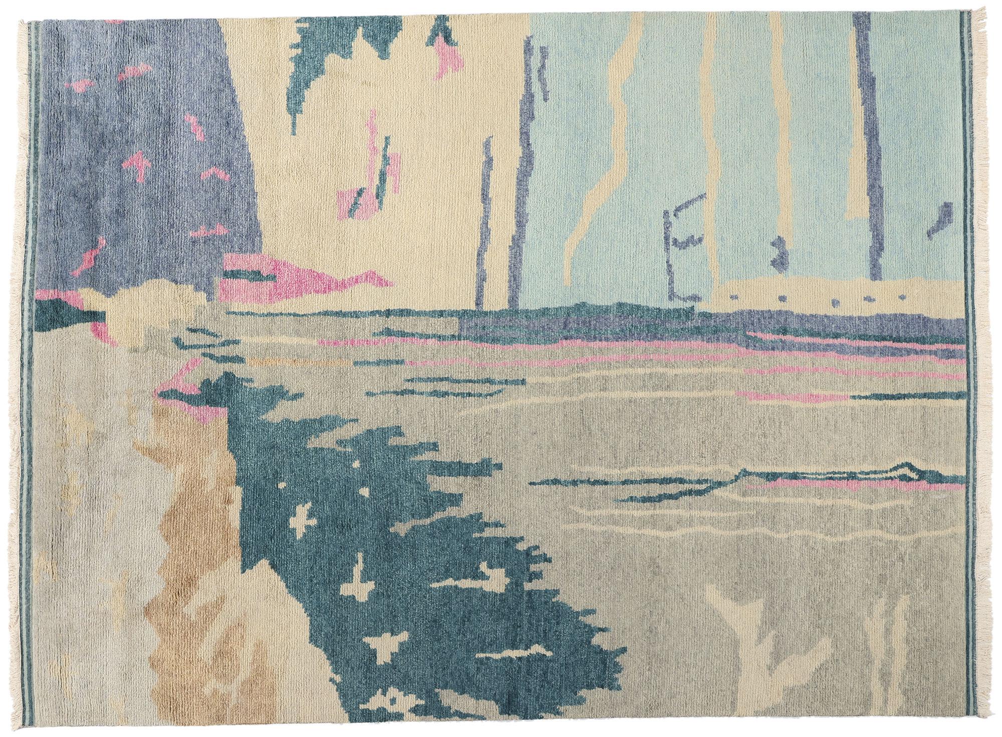 New Contemporary Abstract Biophilic Moroccan Rug Inspired by Paul Cézanne im Angebot 2
