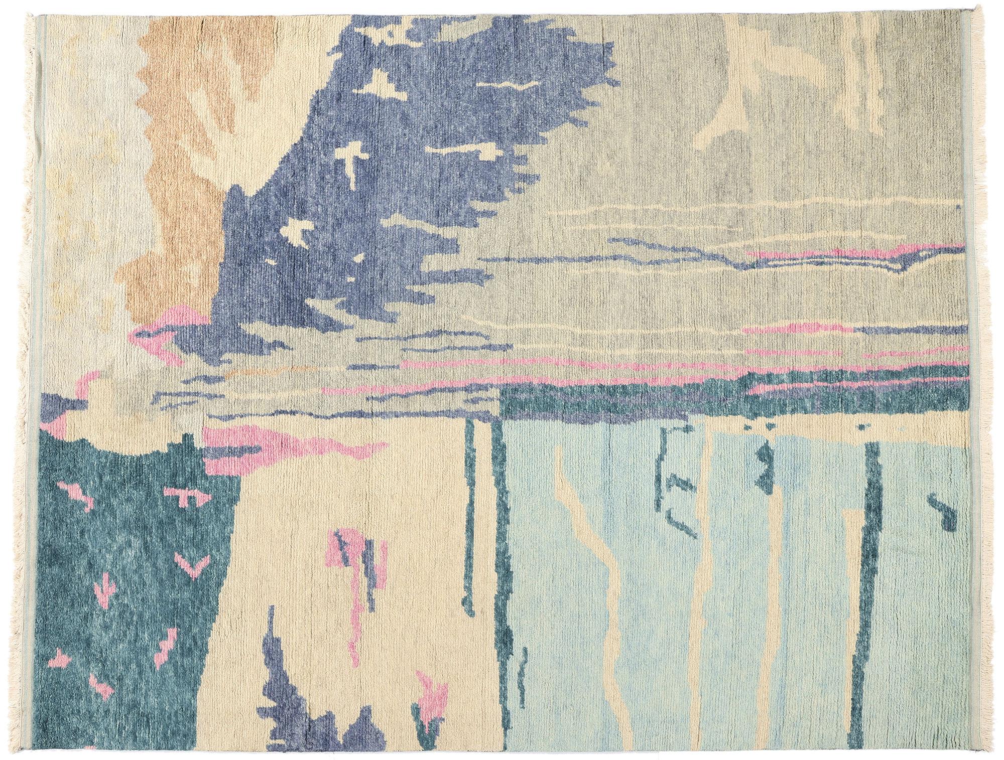 Nueva alfombra marroquí biofílica abstracta contemporánea inspirada en Paul Cézanne en venta 2