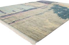 New Contemporary Abstract Biophilic Moroccan Rug Inspired by Paul Cézanne