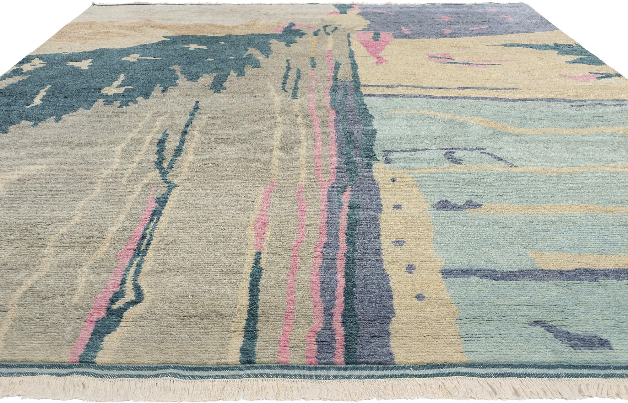 New Contemporary Abstract Biophilic Moroccan Rug Inspired by Paul Cézanne (Expressionismus) im Angebot