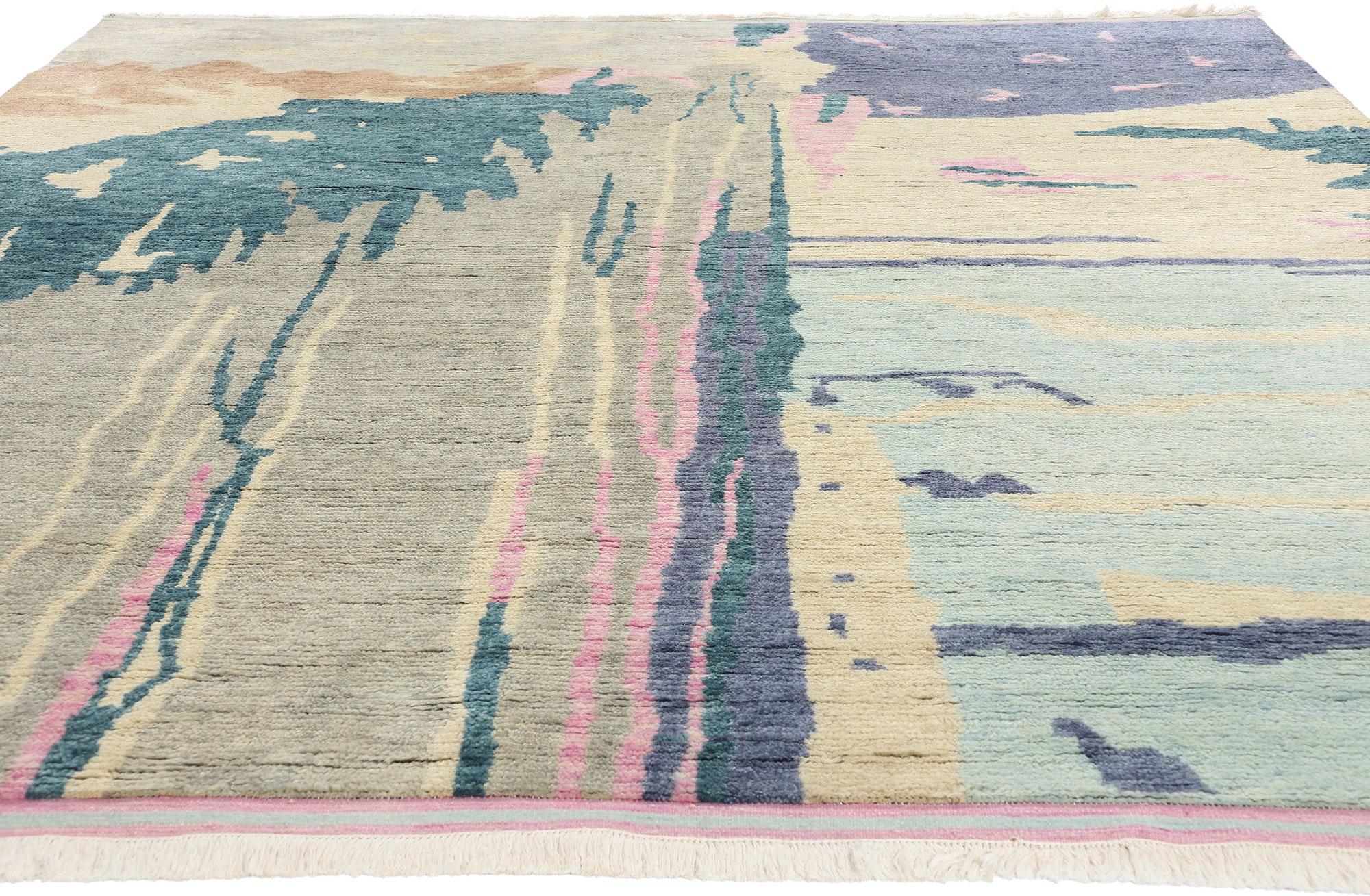 New Contemporary Abstract Biophilic Moroccan Rug Inspired by Paul Cézanne (Expressionismus) im Angebot