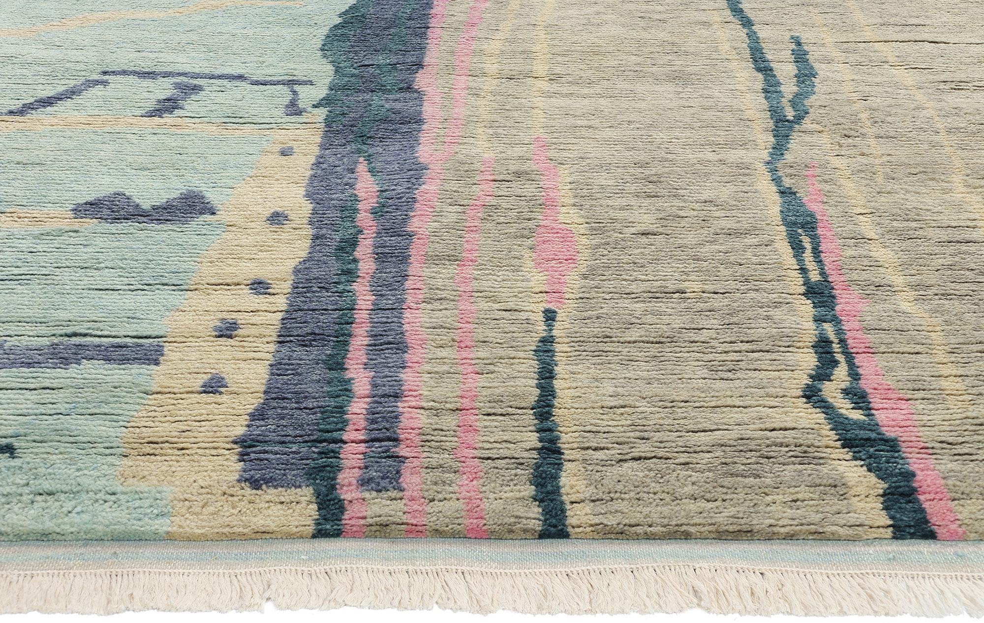 New Contemporary Abstract Biophilic Moroccan Rug Inspired by Paul Cézanne (Indisch) im Angebot