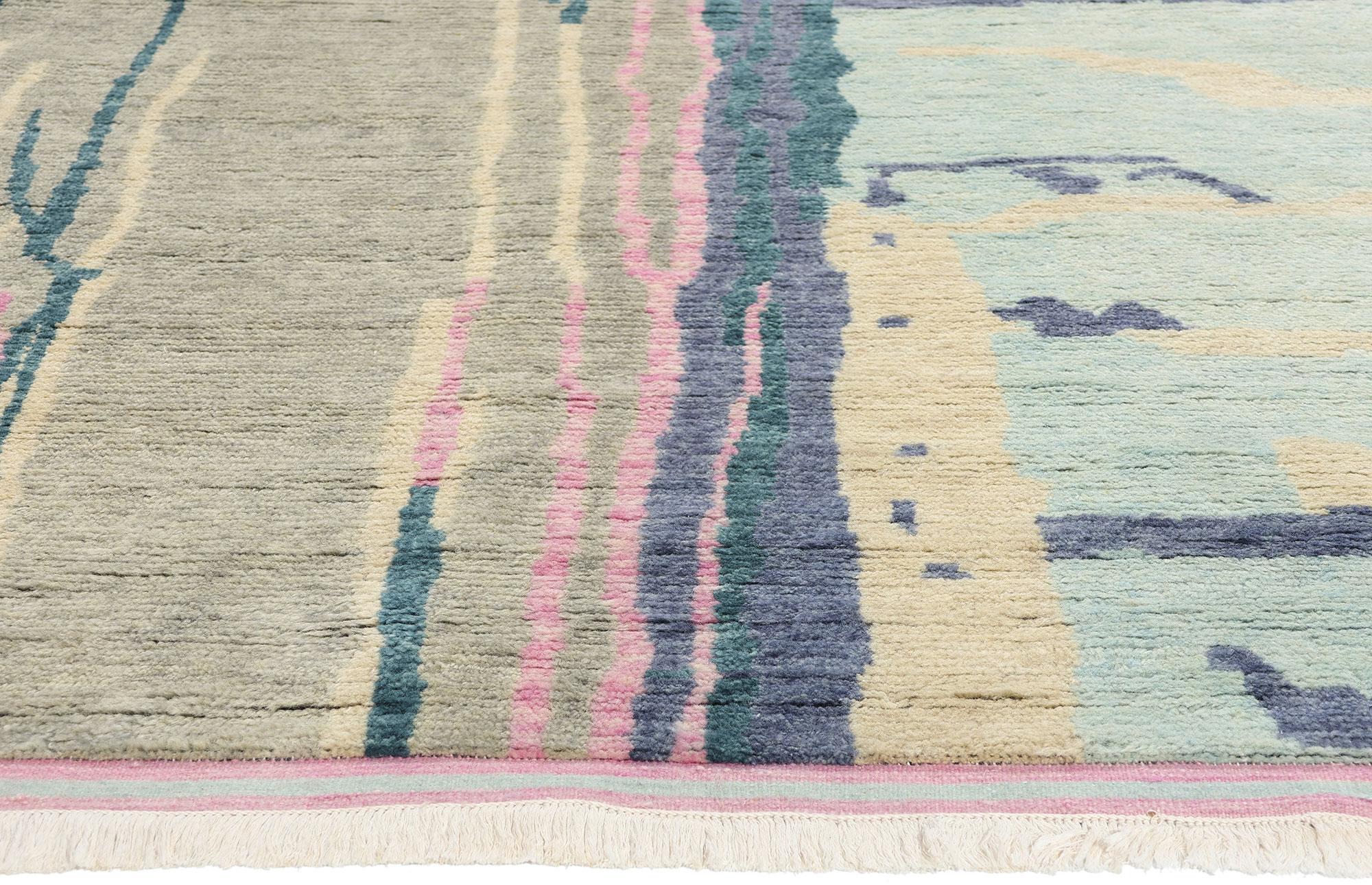 New Contemporary Abstract Biophilic Moroccan Rug Inspired by Paul Cézanne (Indisch) im Angebot