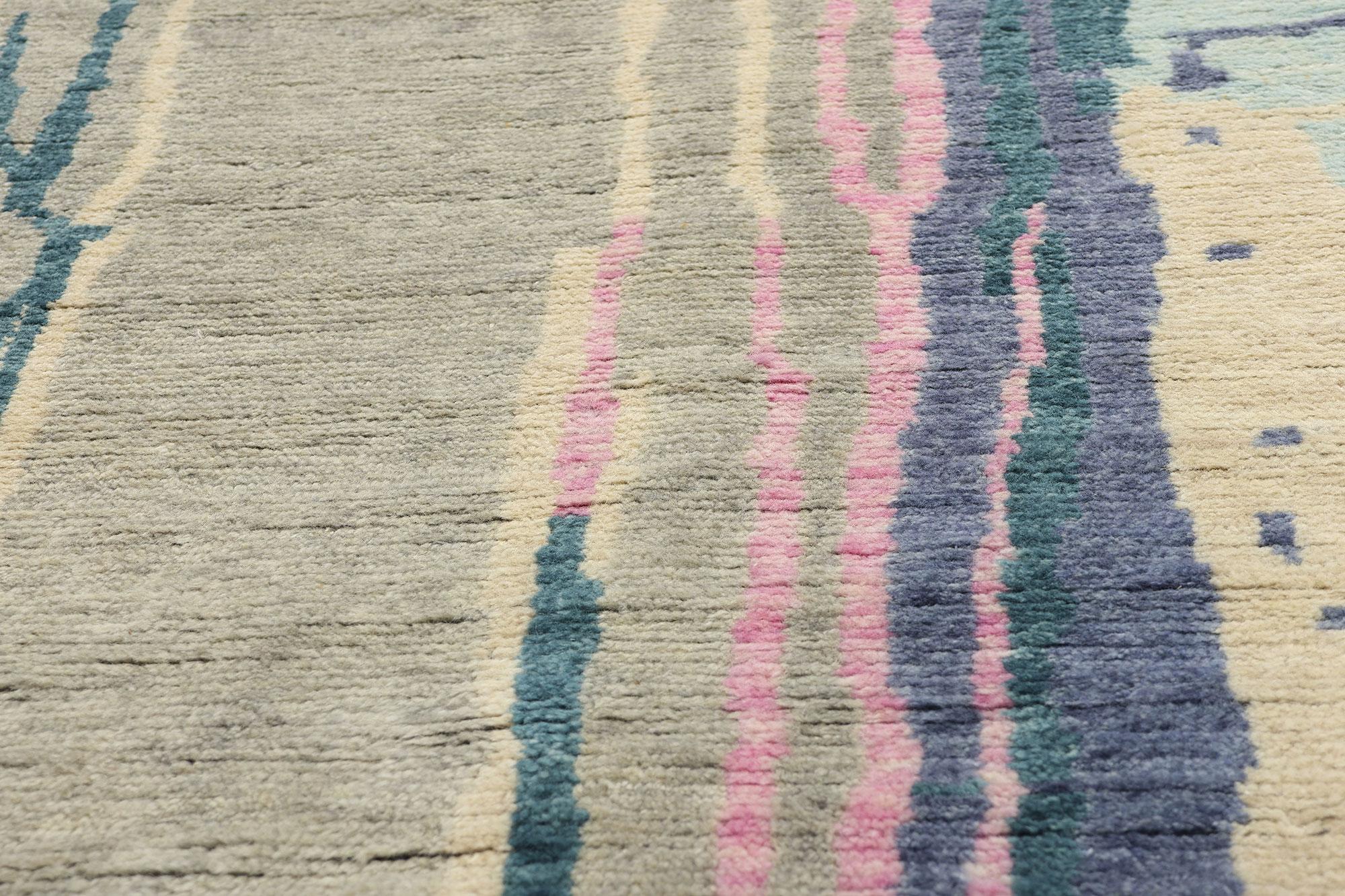New Contemporary Abstract Biophilic Moroccan Rug Inspired by Paul Cézanne (Handgeknüpft) im Angebot