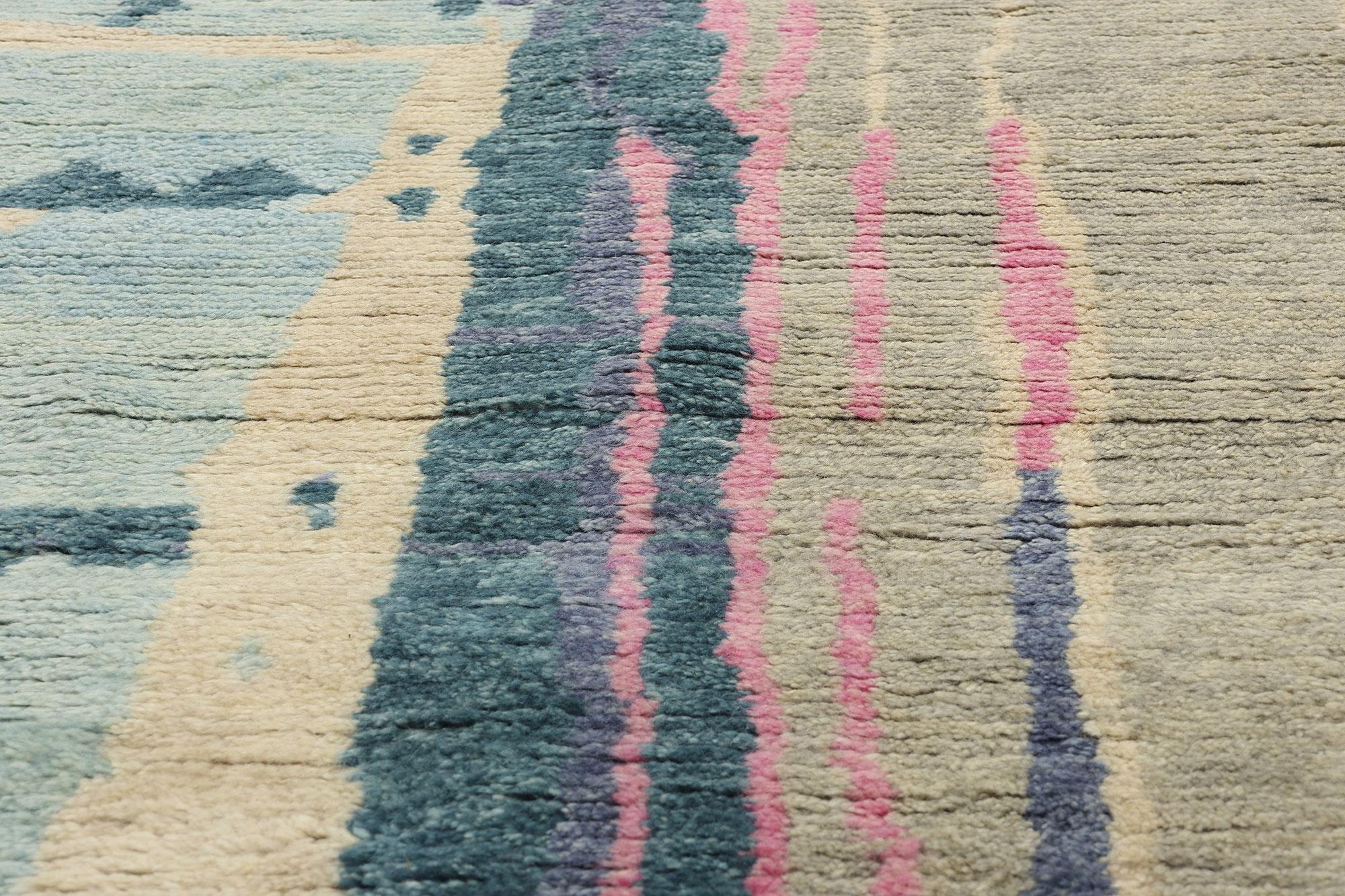 Nueva alfombra marroquí biofílica abstracta contemporánea inspirada en Paul Cézanne Anudado a mano en venta