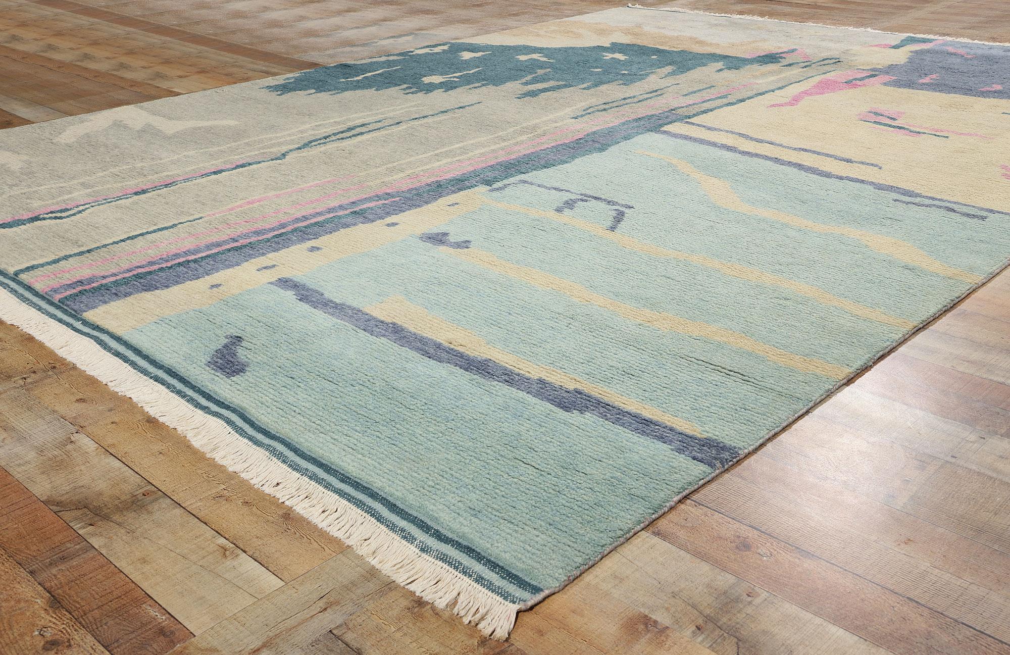 New Contemporary Abstract Biophilic Moroccan Rug Inspired by Paul Cézanne (21. Jahrhundert und zeitgenössisch) im Angebot