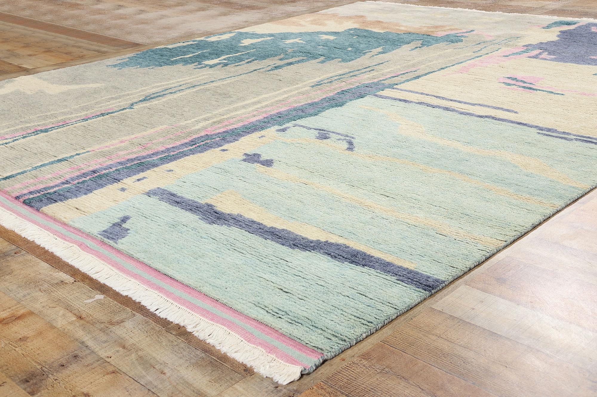 New Contemporary Abstract Biophilic Moroccan Rug Inspired by Paul Cézanne (21. Jahrhundert und zeitgenössisch) im Angebot
