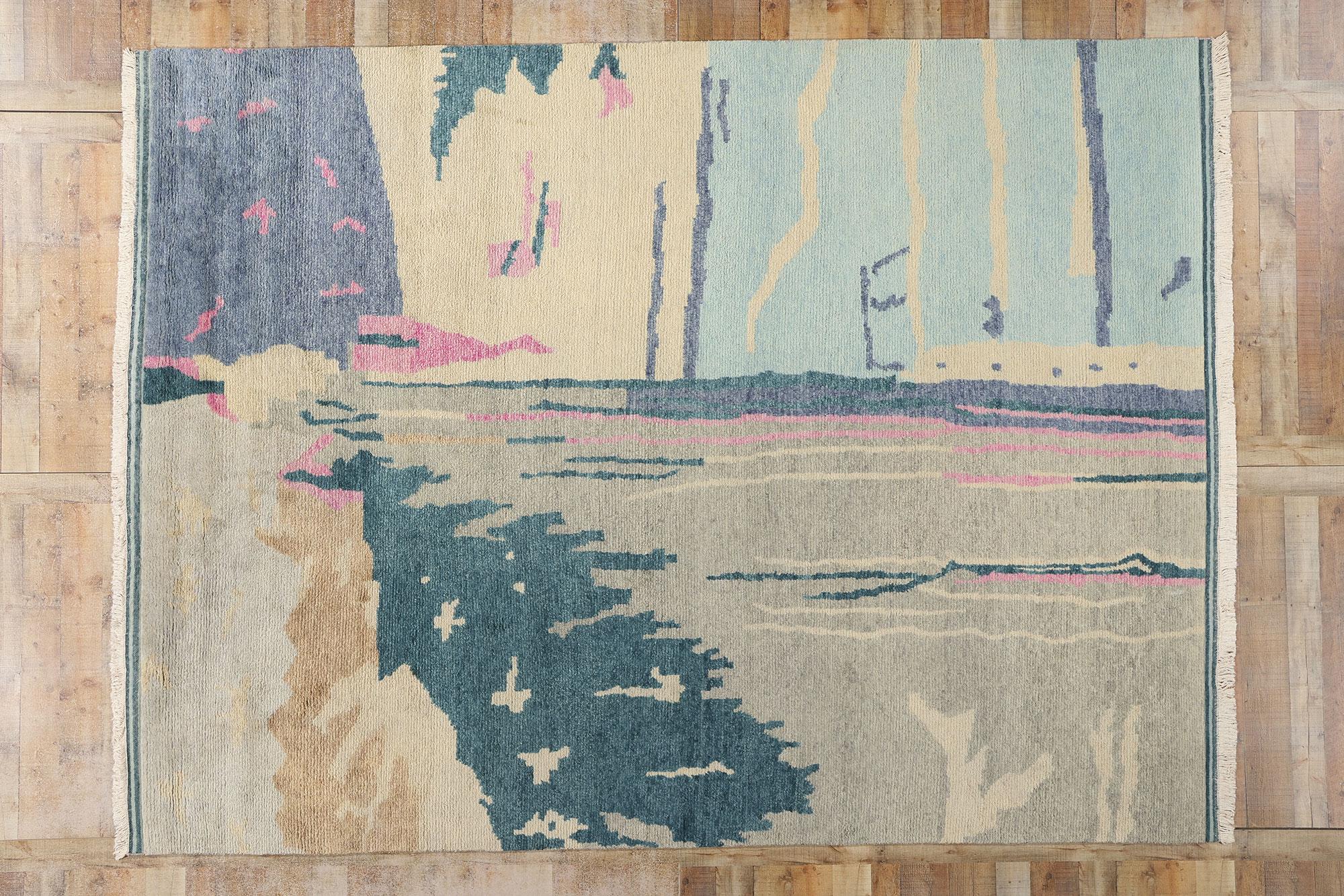 New Contemporary Abstract Biophilic Moroccan Rug Inspired by Paul Cézanne im Angebot 1