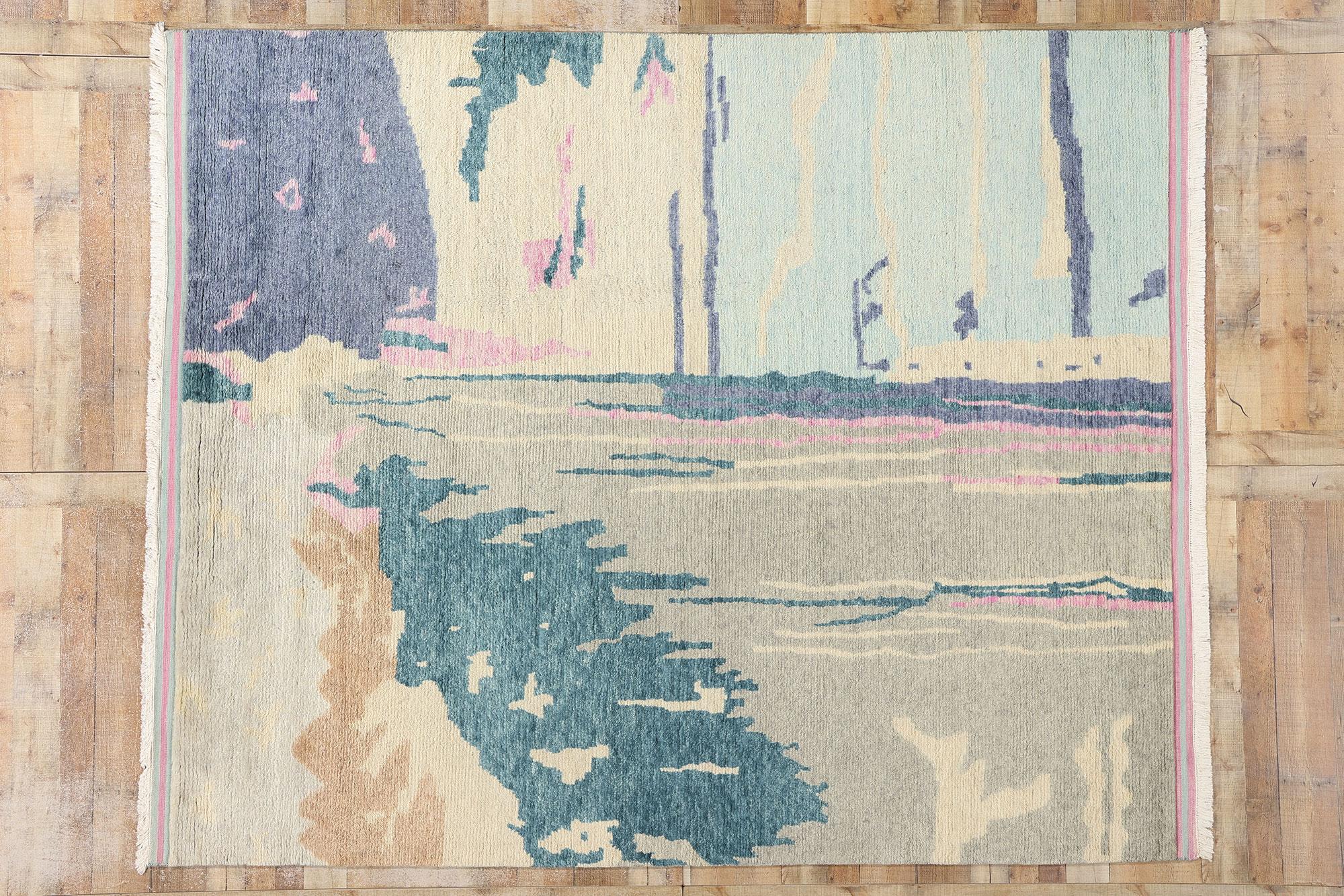 New Contemporary Abstract Biophilic Moroccan Rug Inspired by Paul Cézanne im Angebot 1