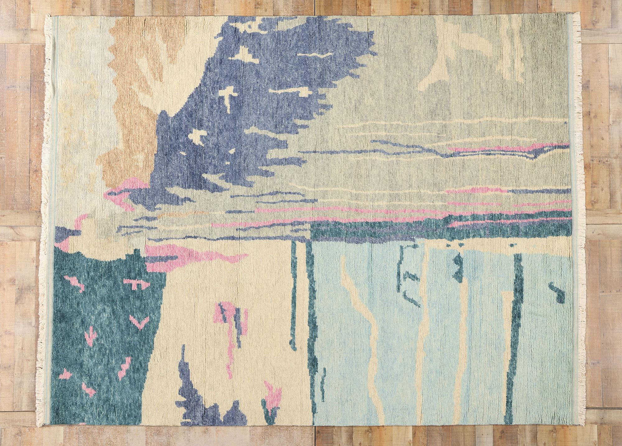 Nueva alfombra marroquí biofílica abstracta contemporánea inspirada en Paul Cézanne en venta 1