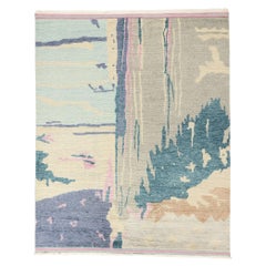 New Contemporary Abstract Biophilic Moroccan Rug Inspired by Paul Cézanne (tapis marocain abstrait contemporain inspiré de Paul Cézanne)