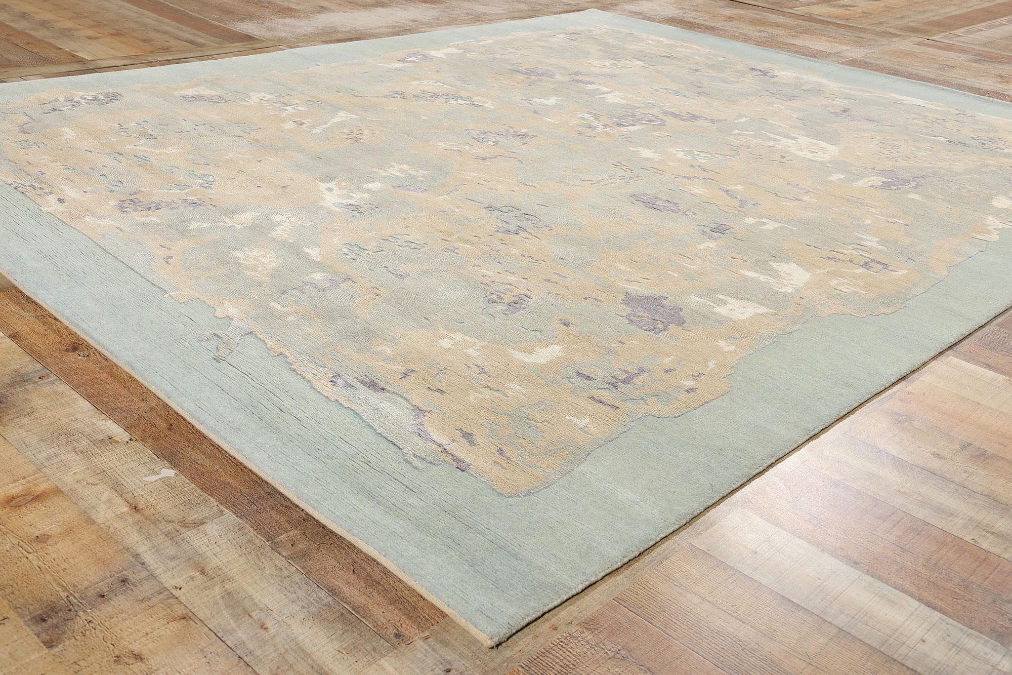 New Contemporary Abstract Biophilic Wool Rug Soft Earth-Tones (21. Jahrhundert und zeitgenössisch) im Angebot