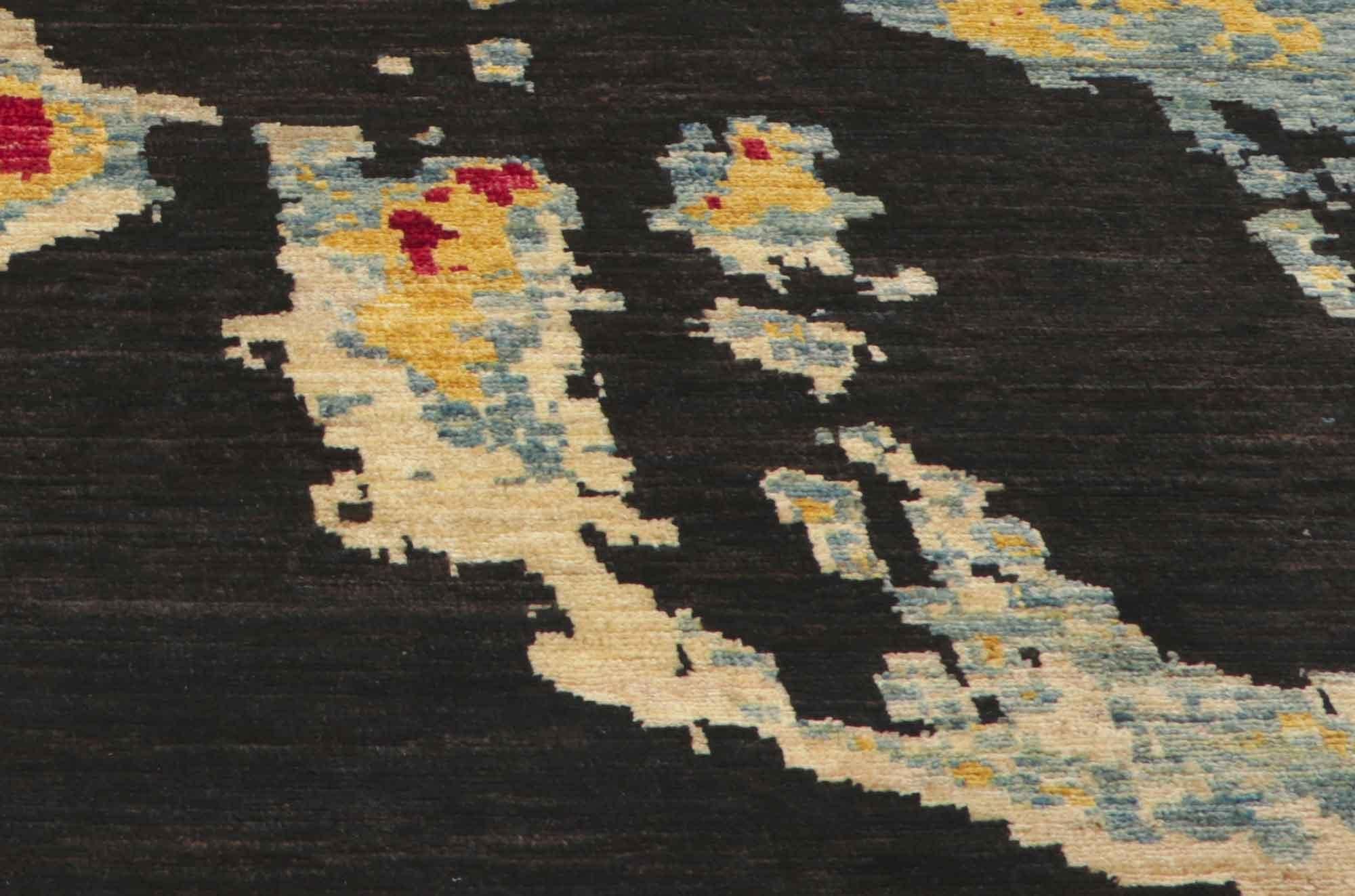 Pakistani New Contemporary Abstract Expressionist Area Rug Inspired by Jackson Pollock For Sale