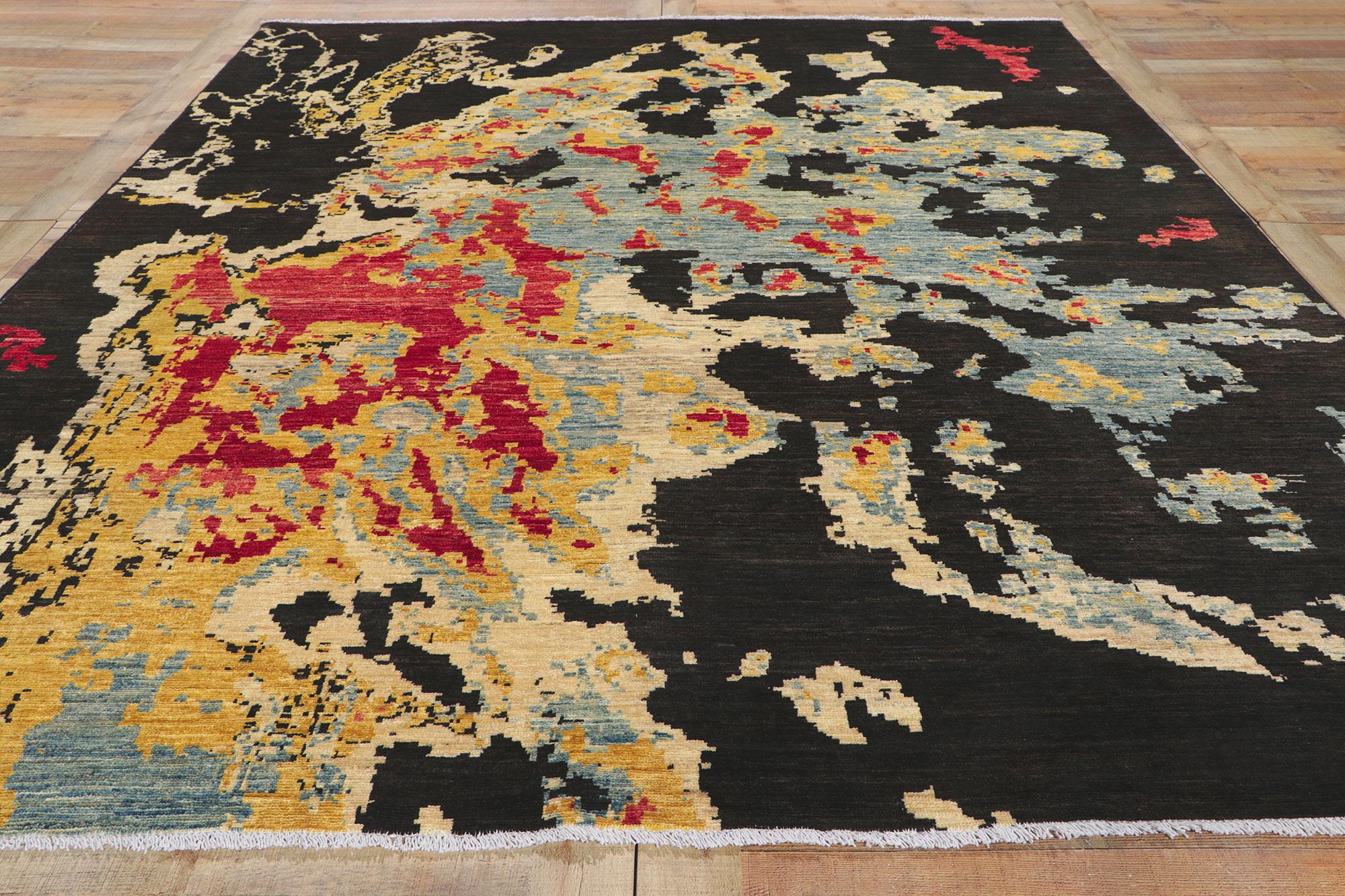 New Contemporary Abstract Expressionist Area Rug Inspired by Jackson Pollock For Sale 3