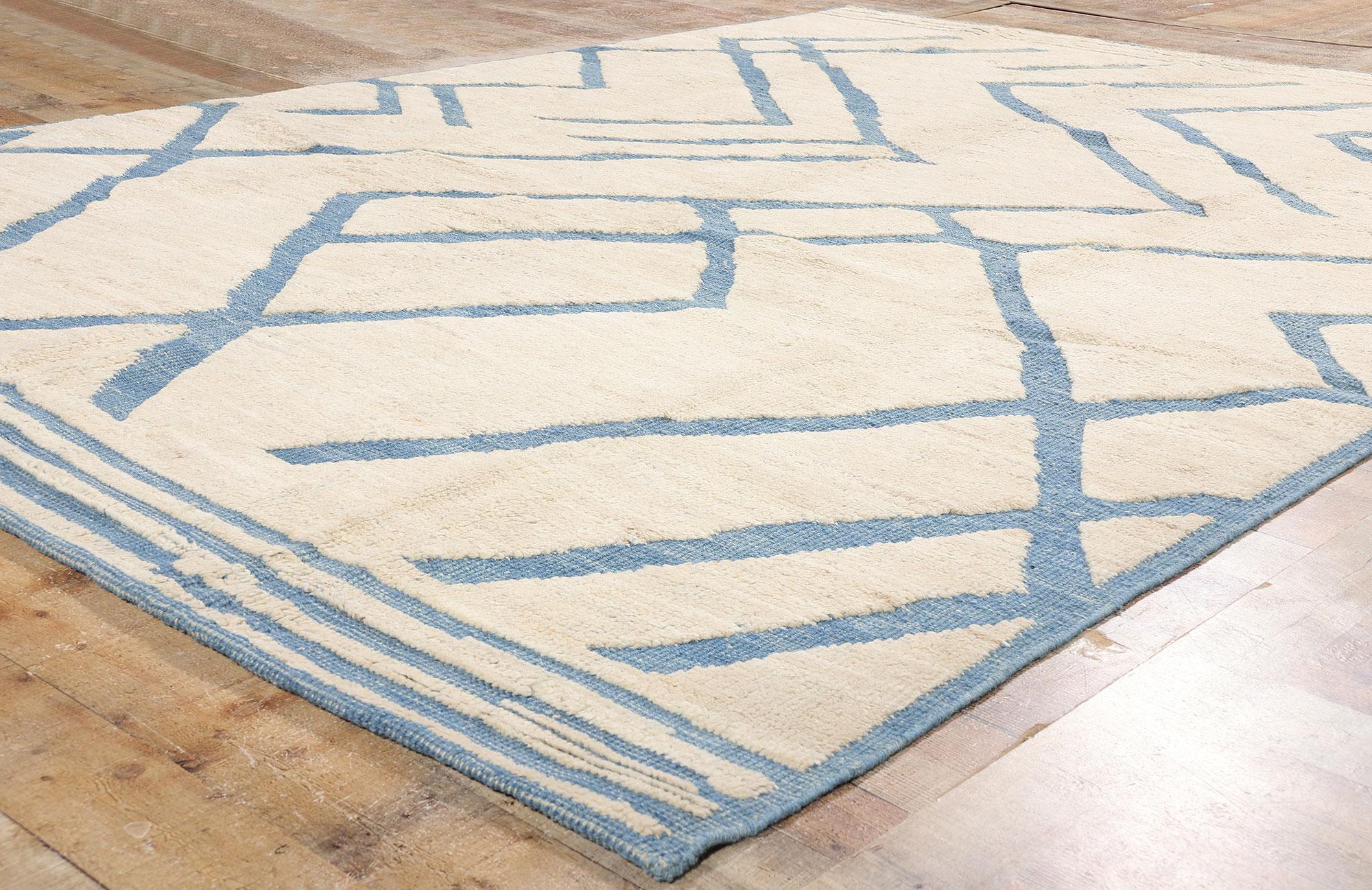 Organic Modern New Contemporary Abstract Flow Moroccan Carpet with Expressionist Style For Sale