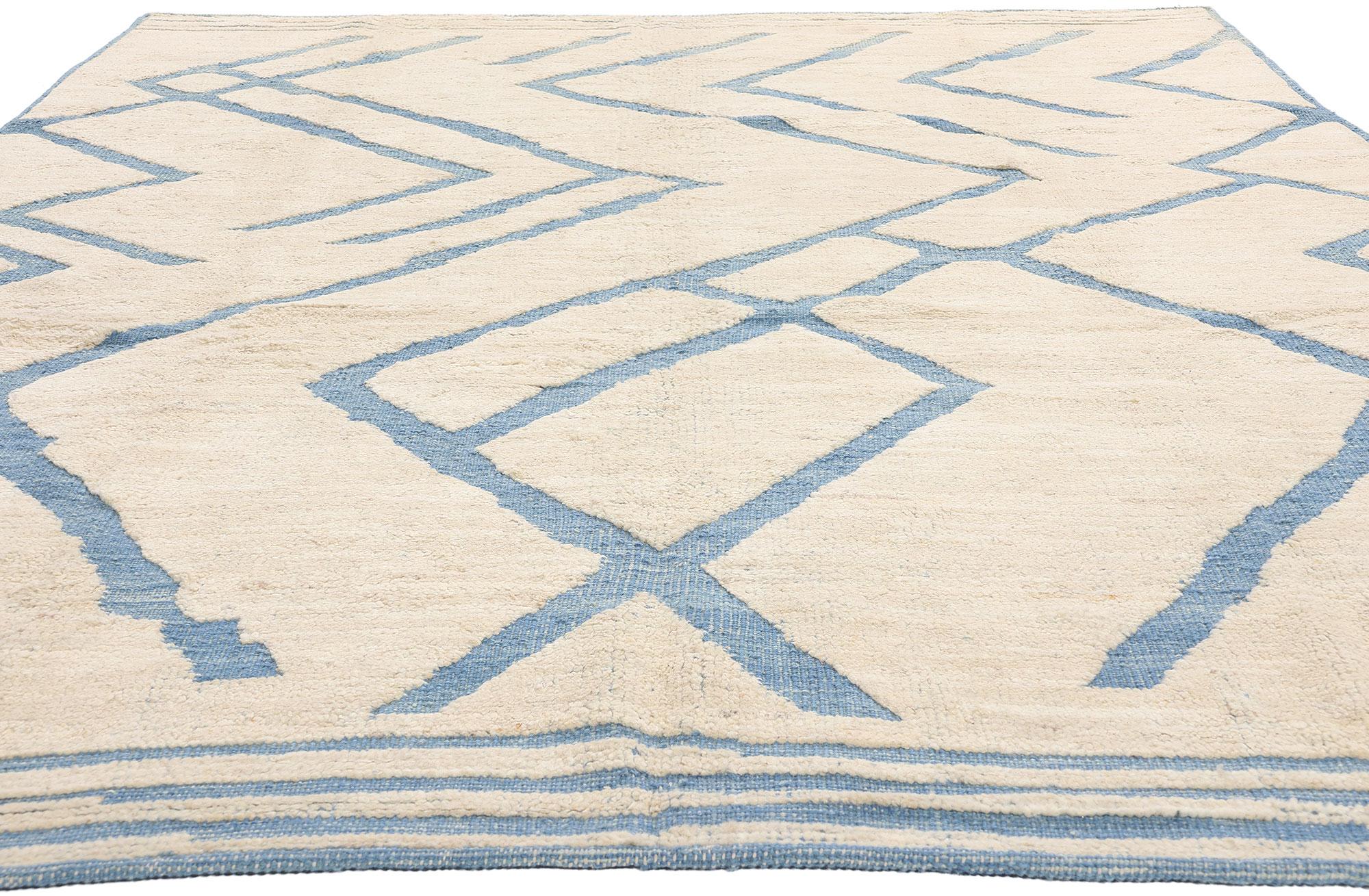 Indian New Contemporary Abstract Flow Moroccan Carpet with Expressionist Style For Sale