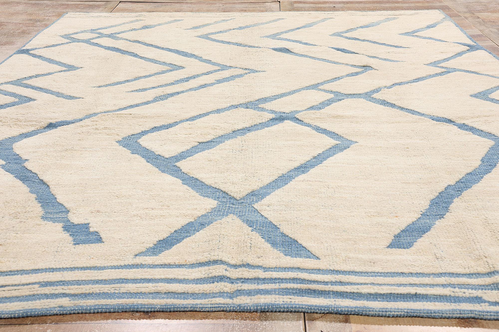 Hand-Knotted New Contemporary Abstract Flow Moroccan Carpet with Expressionist Style For Sale