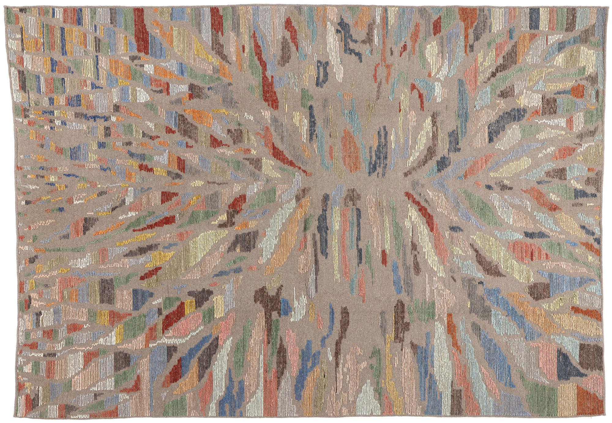 New Contemporary Abstract High Low Textured Carpet mit Modern Style im Angebot 2