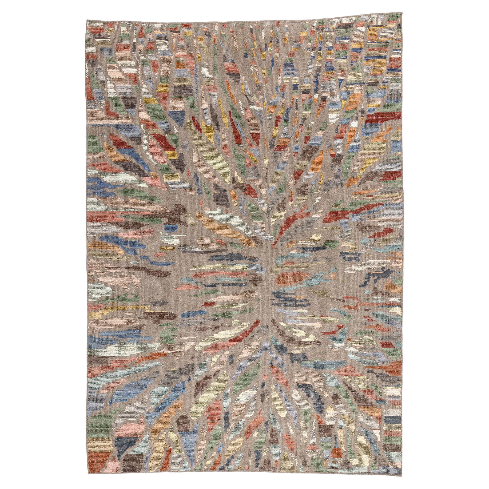New Contemporary Abstract Tappeto a trama alta e bassa con stile moderno