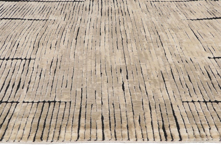New Contemporary Abstract High-Low Textured Rug For Sale at 1stDibs