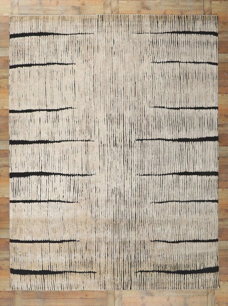 New Contemporary Abstract High-Low Textured Rug For Sale at 1stDibs