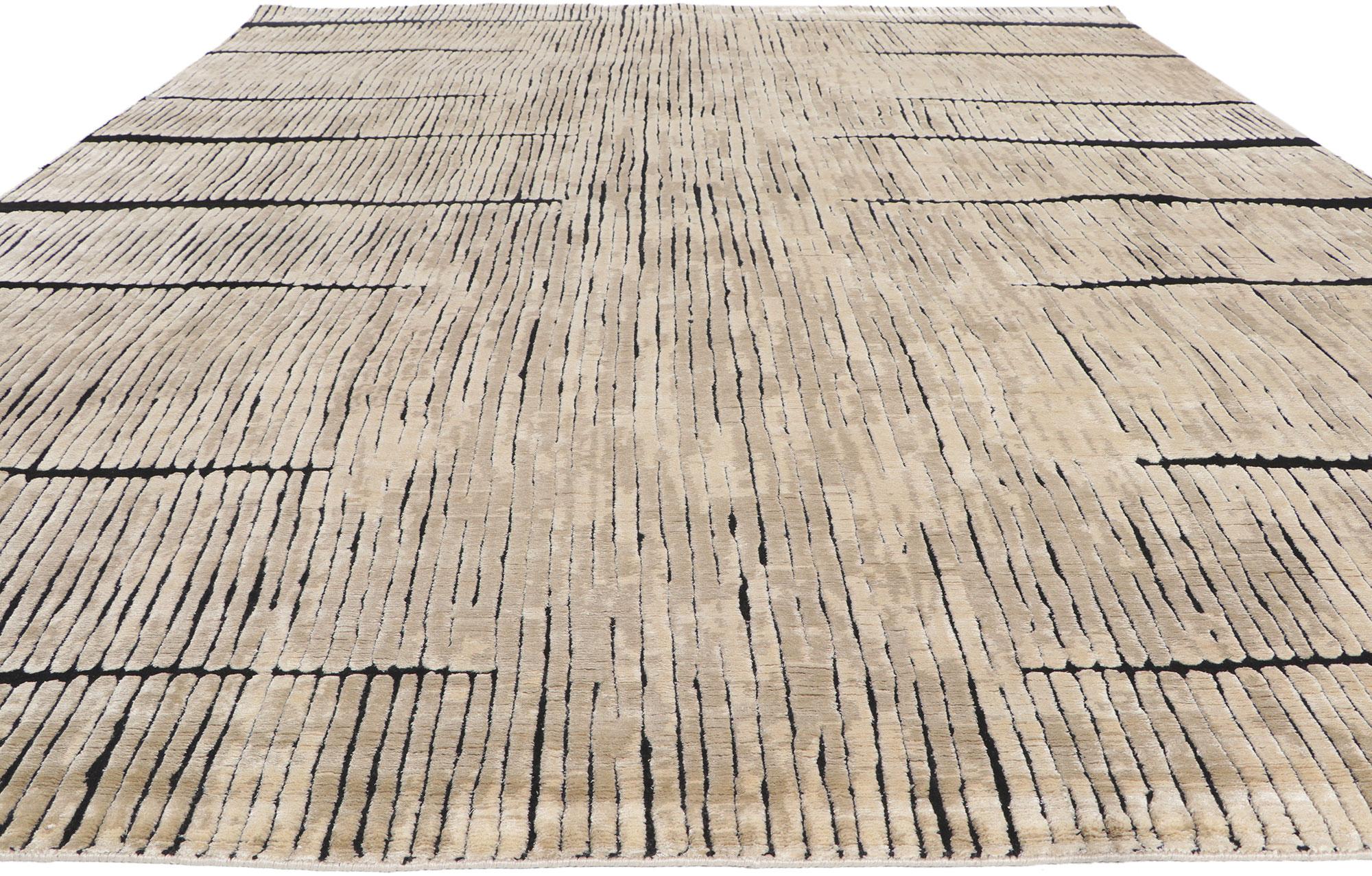 New Contemporary Abstract High-Low Textured Rug In New Condition For Sale In Dallas, TX