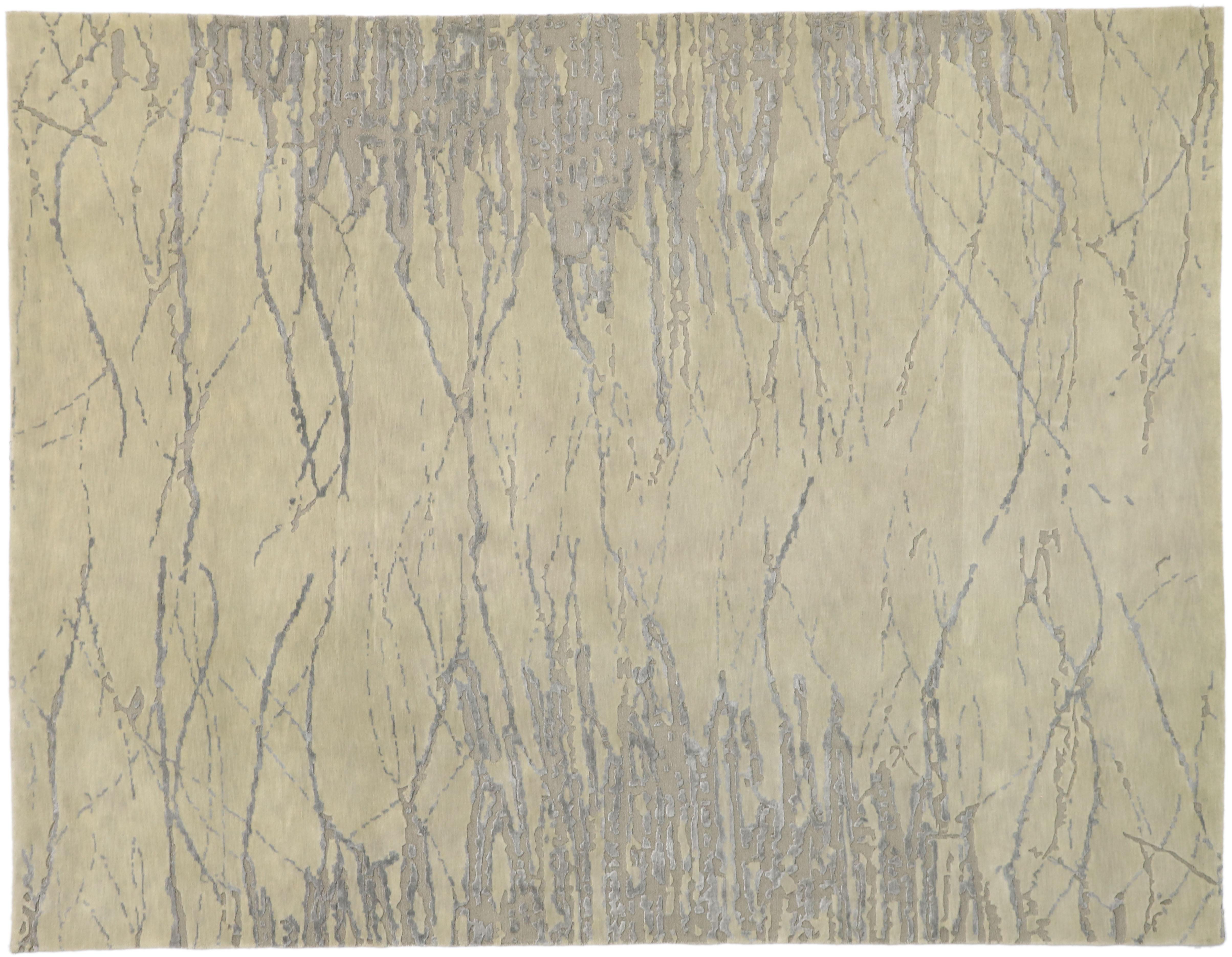 New Contemporary Abstract Metamorphic Vein Rug with Modern Style, Raised Pattern 4