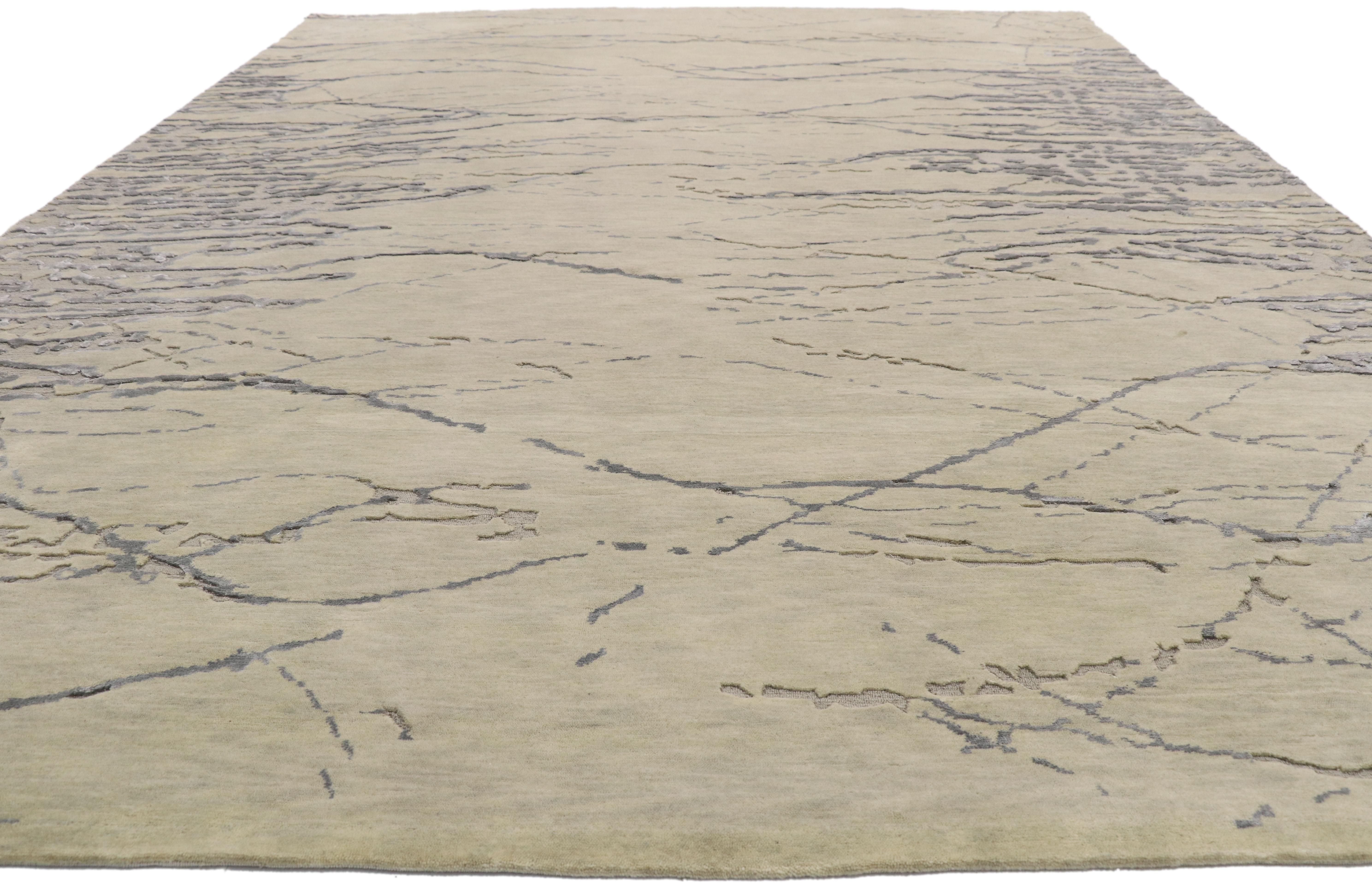 Indian New Contemporary Abstract Metamorphic Vein Rug with Modern Style, Raised Pattern