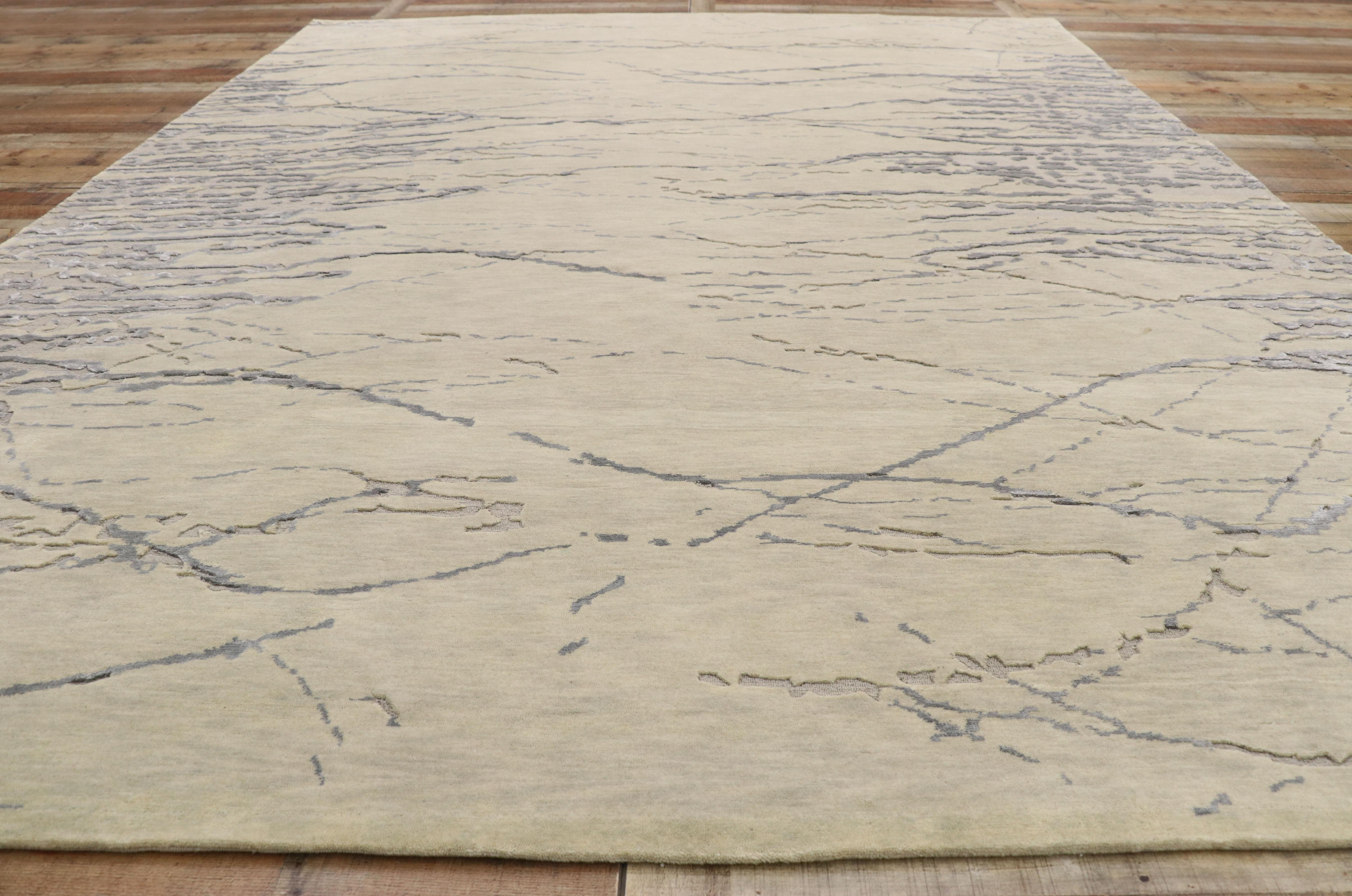 New Contemporary Abstract Metamorphic Vein Rug with Modern Style, Raised Pattern 2