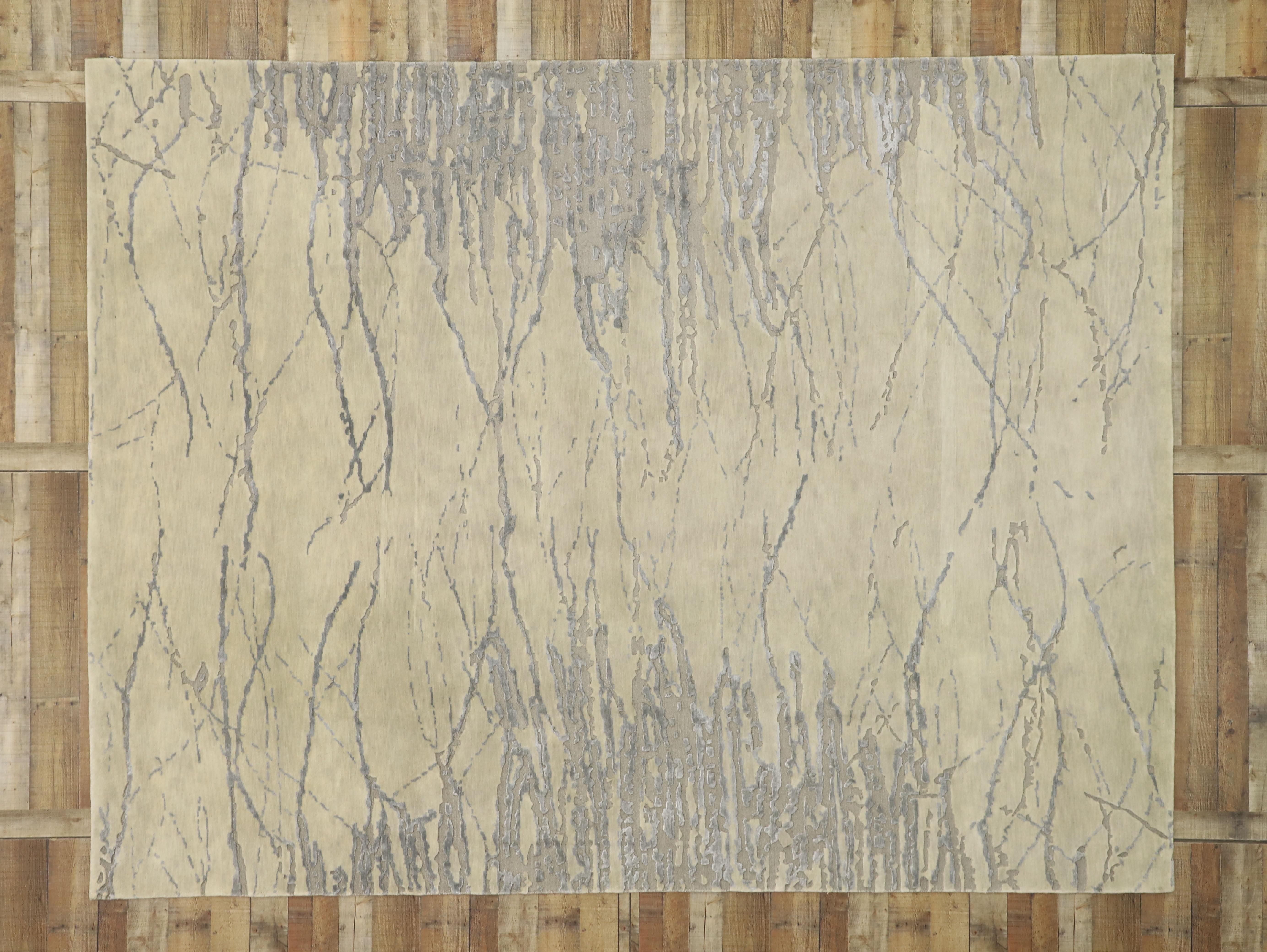 New Contemporary Abstract Metamorphic Vein Rug with Modern Style, Raised Pattern 3