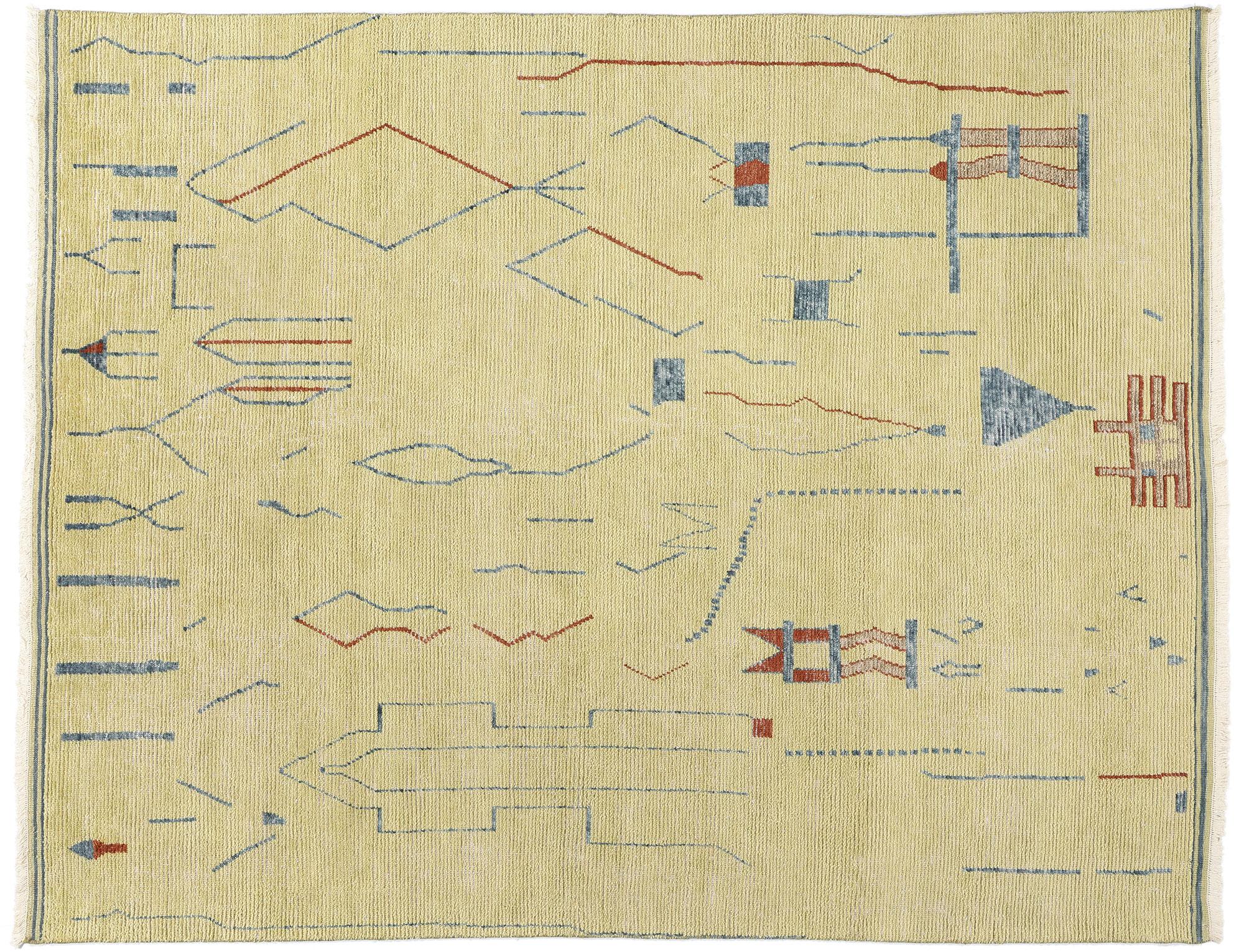 New Contemporary Abstract Moroccan Brutalist Rug For Sale 4