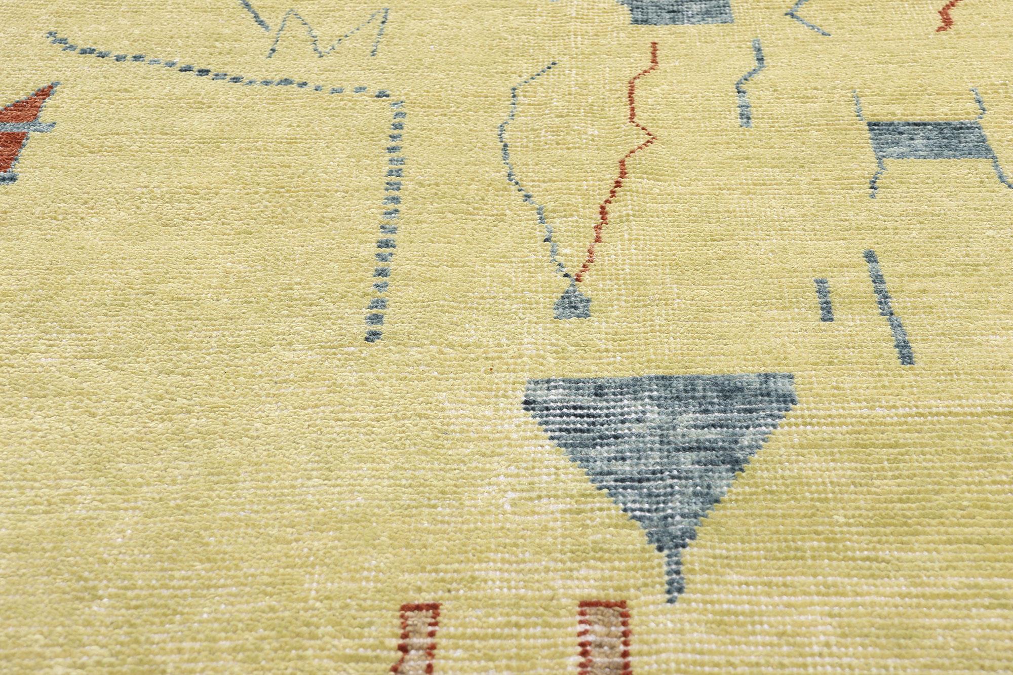 New Contemporary Abstract Moroccan Brutalist Rug In New Condition For Sale In Dallas, TX